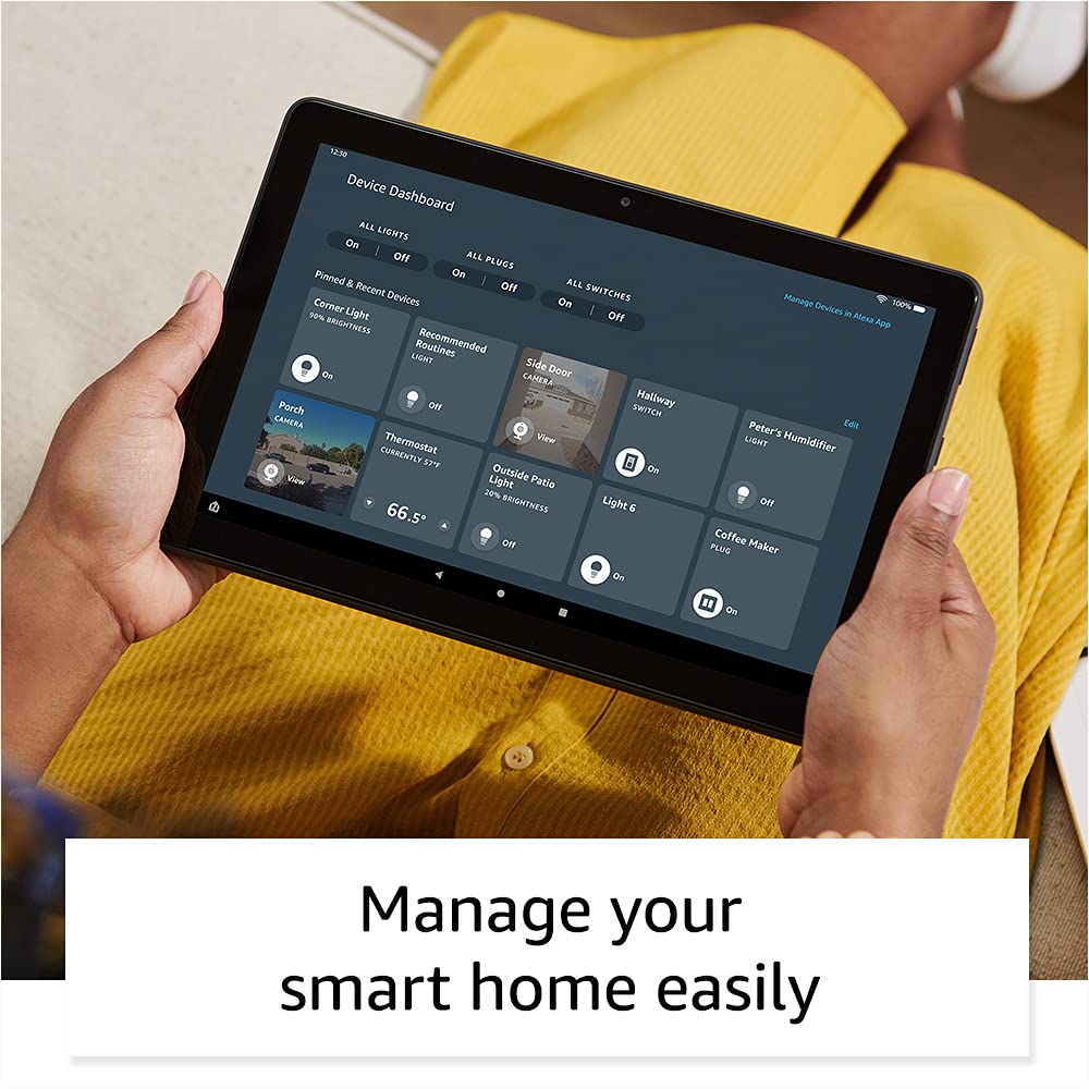 Amazon Fire HD 10 Plus tablet, 10.1" 1080p Full HD display, 32 GB, Slate + Made for Amazon, Wireless Charging Dock, without lockscreen ads