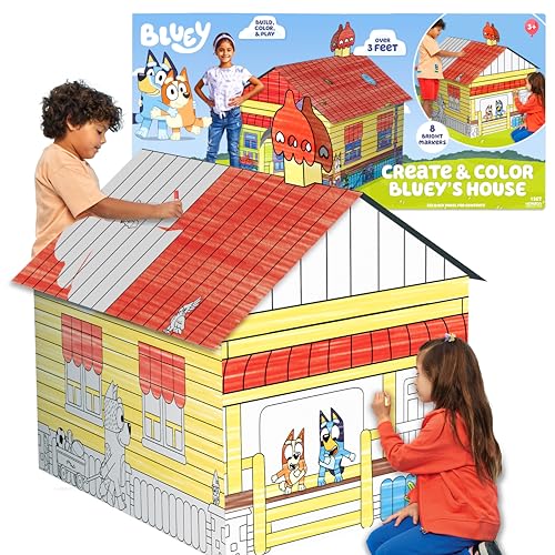 Bluey Colorable Kids Playhouse with Markers