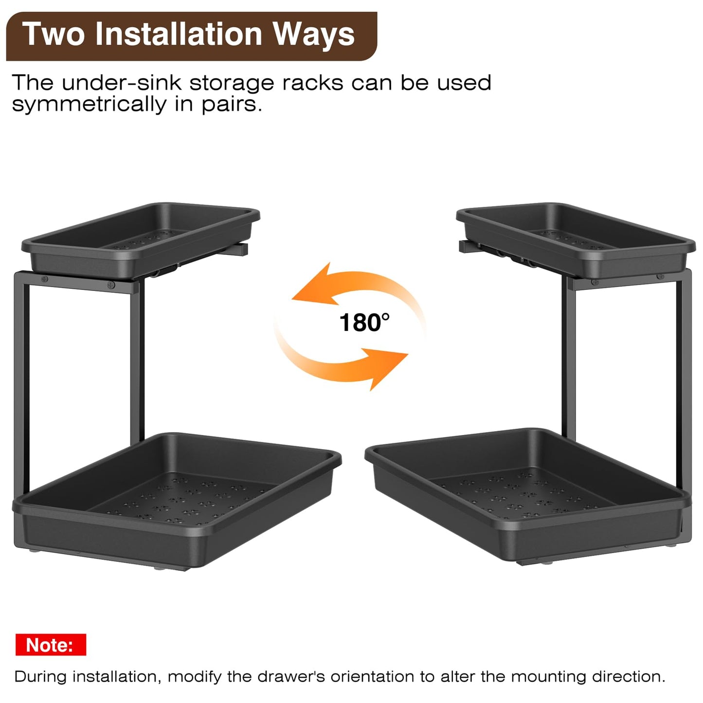 2-Tier Pull Out Under Sink Organizer - Black