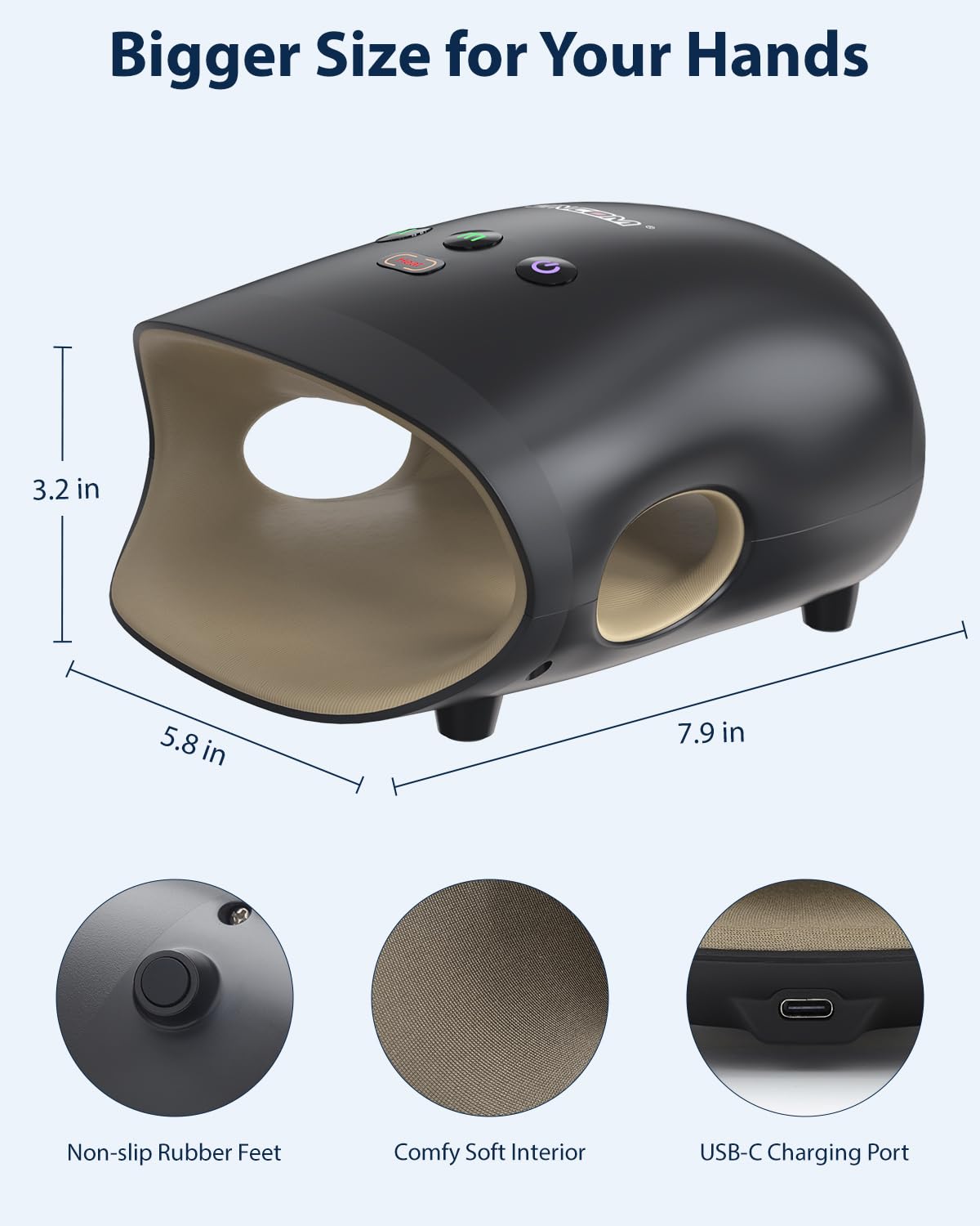 CINCOM Cordless Hand Massager with Heat and Compression