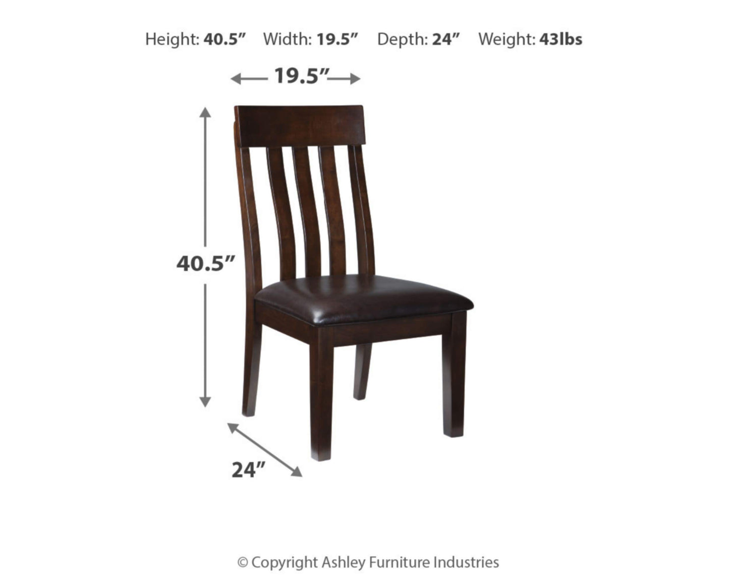 Ashley Haddigan Faux Leather Dining Chairs, 2 Count