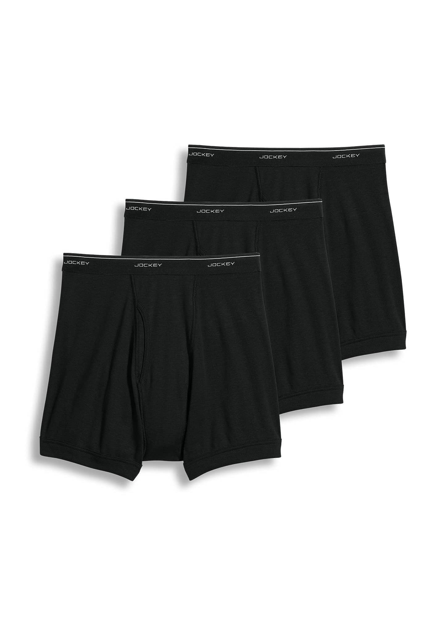 Jockey Men's 5" Boxer Briefs - 3 Pack, Black