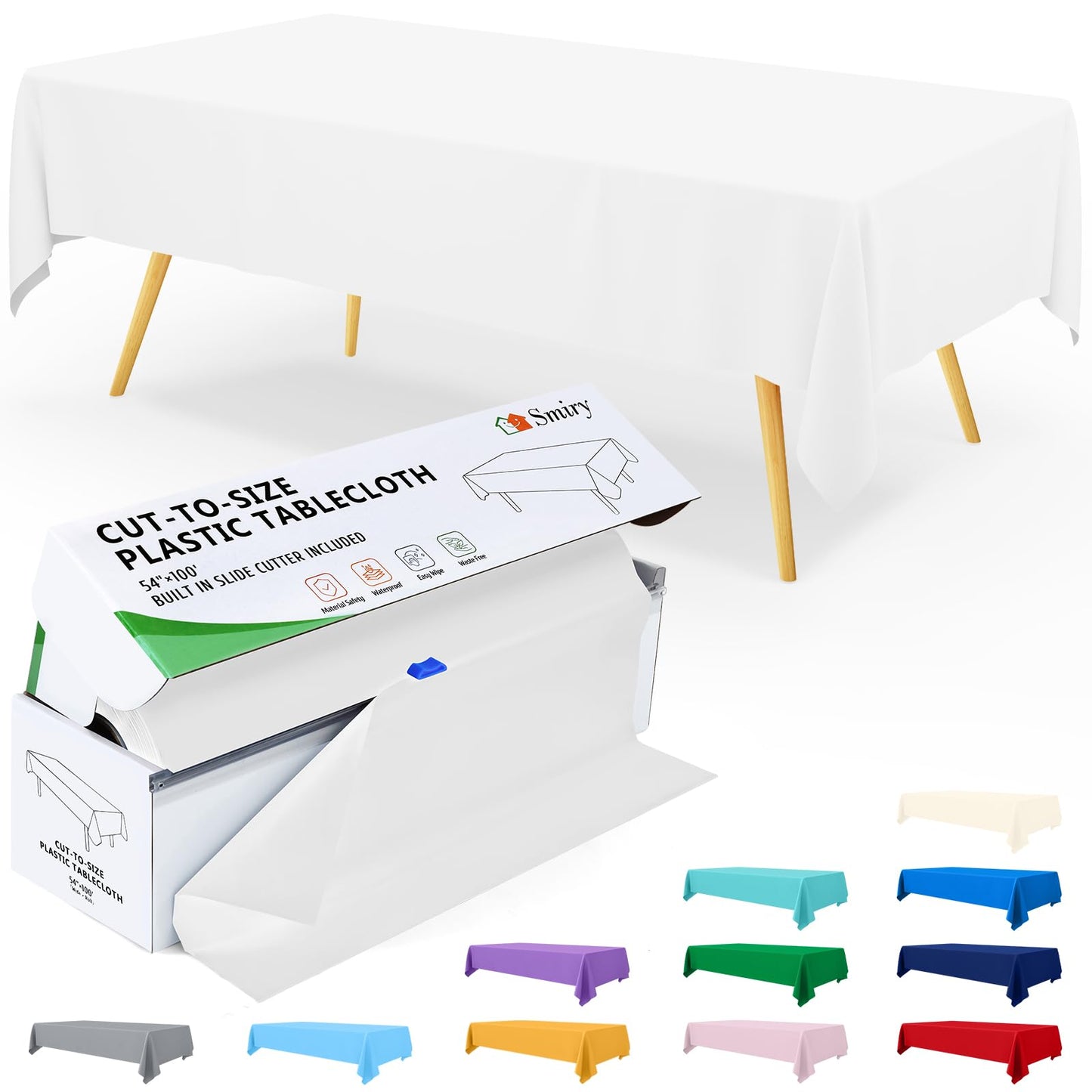54 Inch Disposable Table Cover Roll by Smiry