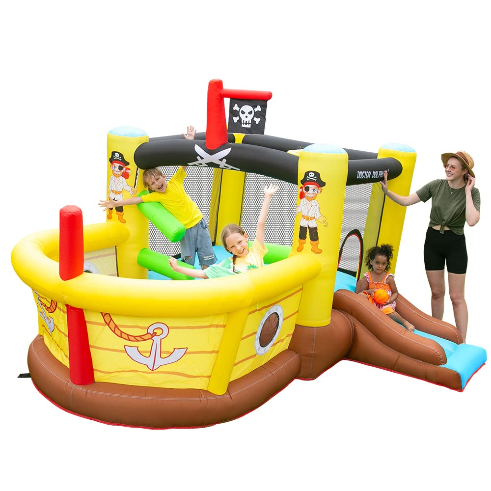Inflatable Bounce House with Slide and Obstacles