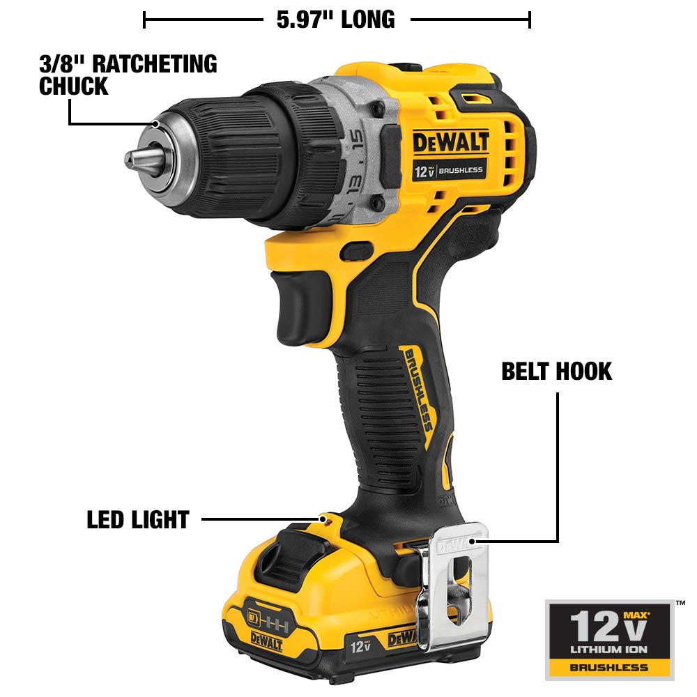 DEWALT XTREME 12V MAX* Cordless Drill Combo Kit (DCK221F2)