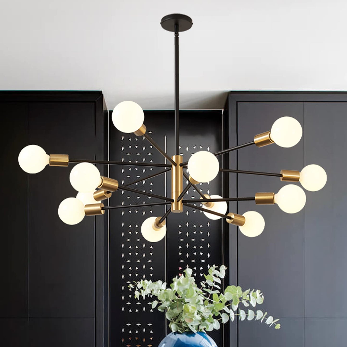 RUIYEY 12-Light Modern Sputnik Chandelier