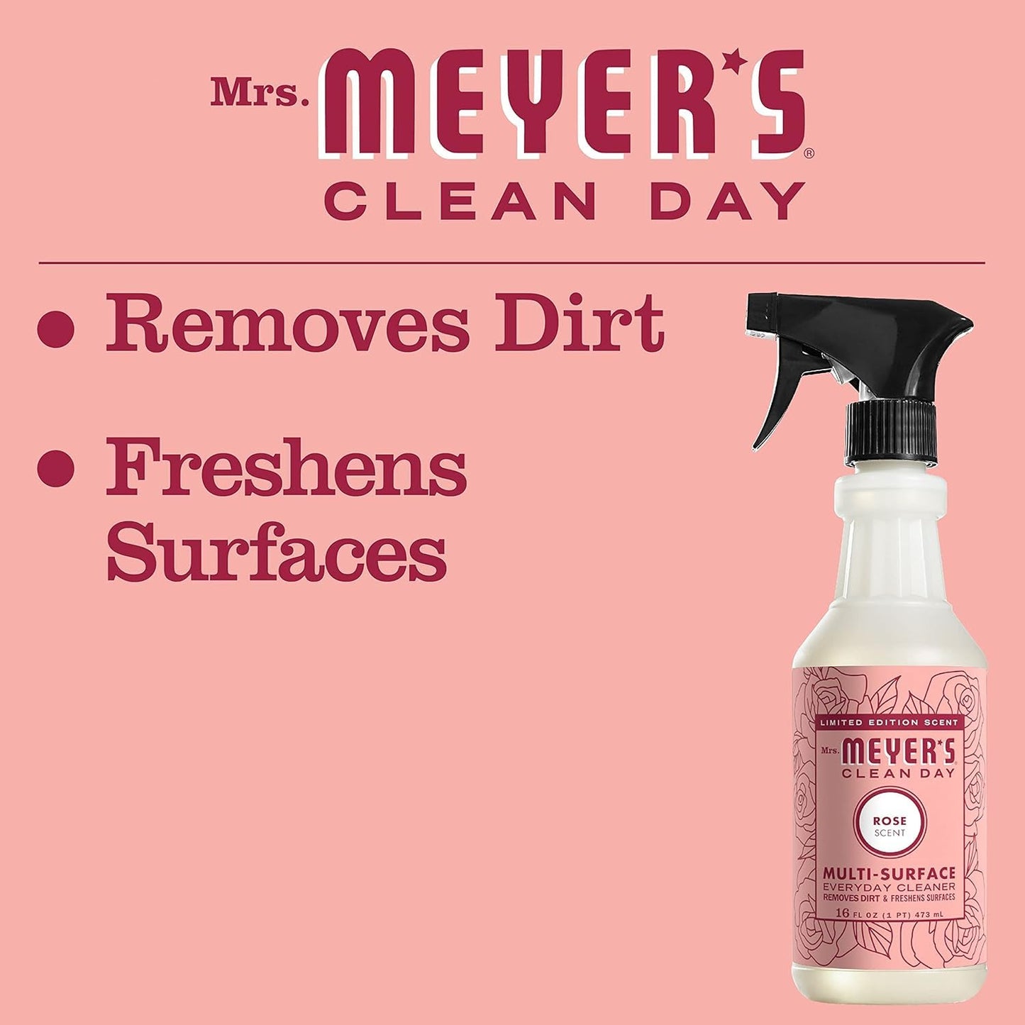 MRS. MEYER'S ROSE All-Purpose Cleaner Spray, 16 oz