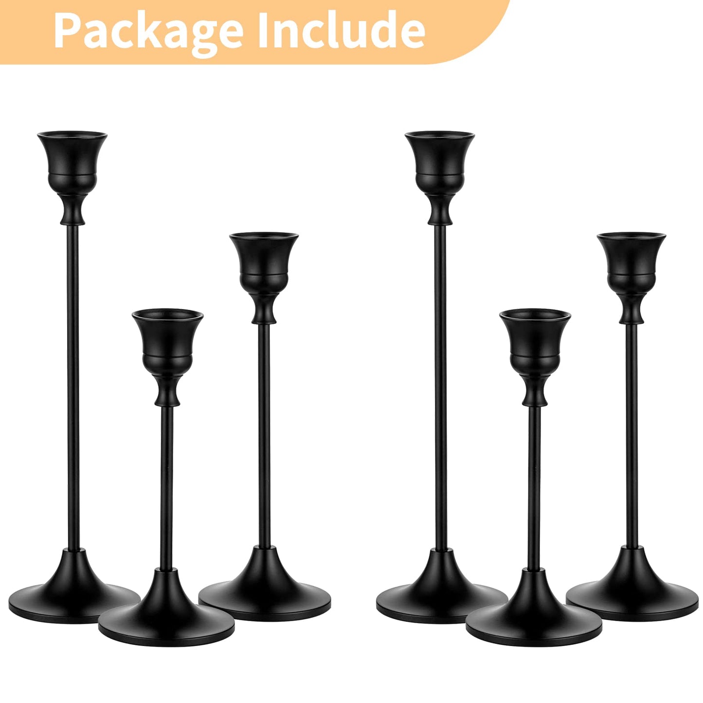 2 Sets Tapered Candle Holders for Home Decor