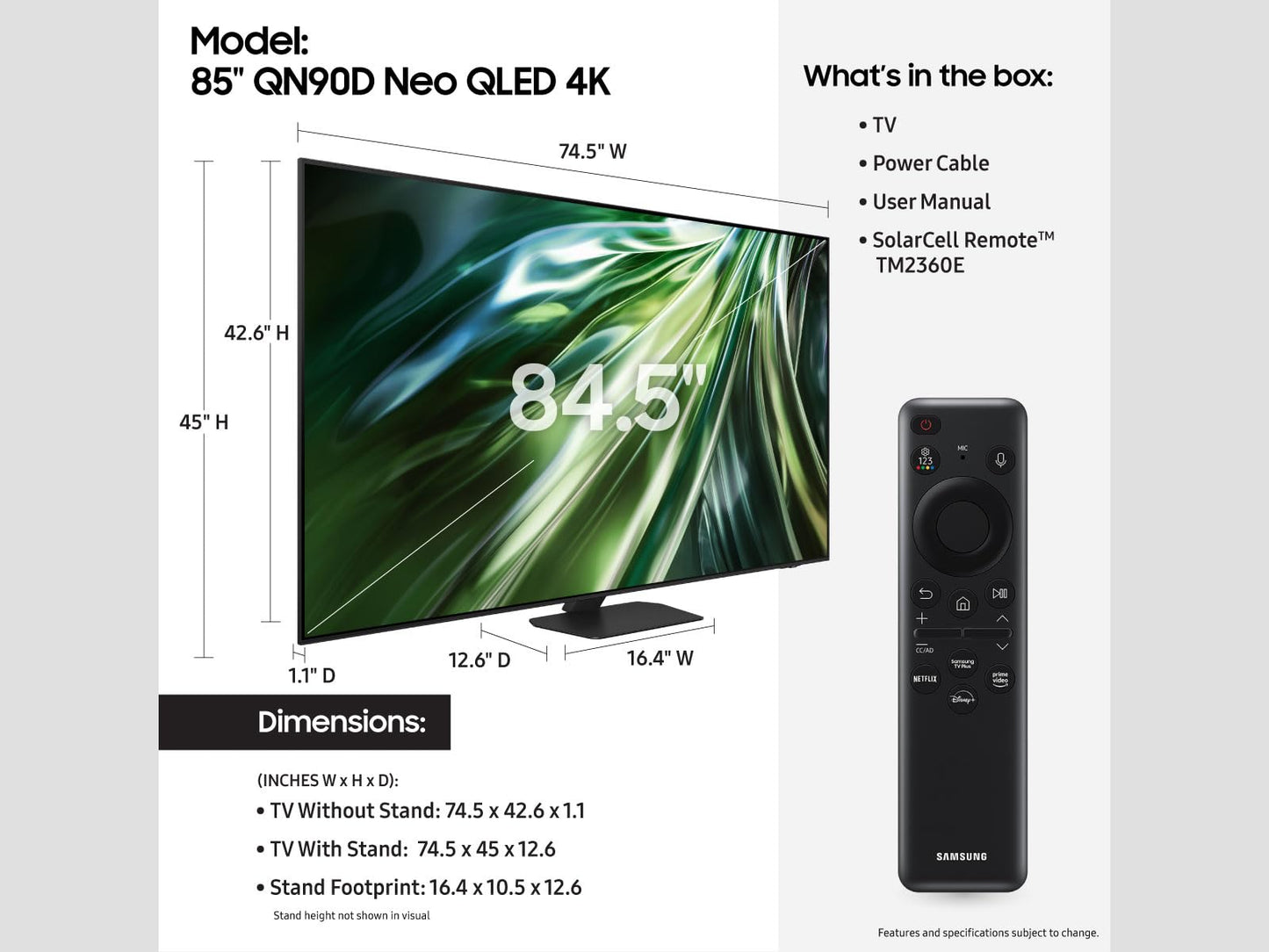 85-Inch Samsung Neo QLED 4K Smart TV