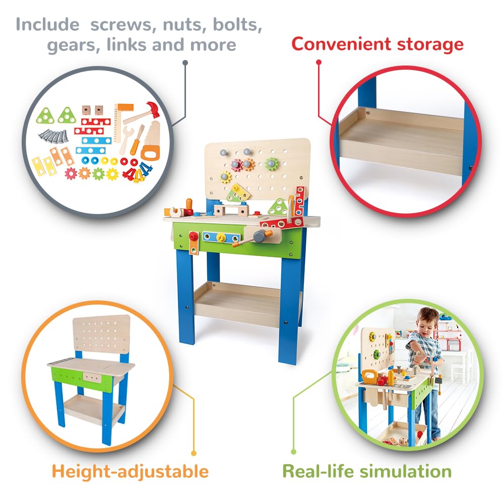 Hape Wooden Toolbench Pretend Play Builder Set