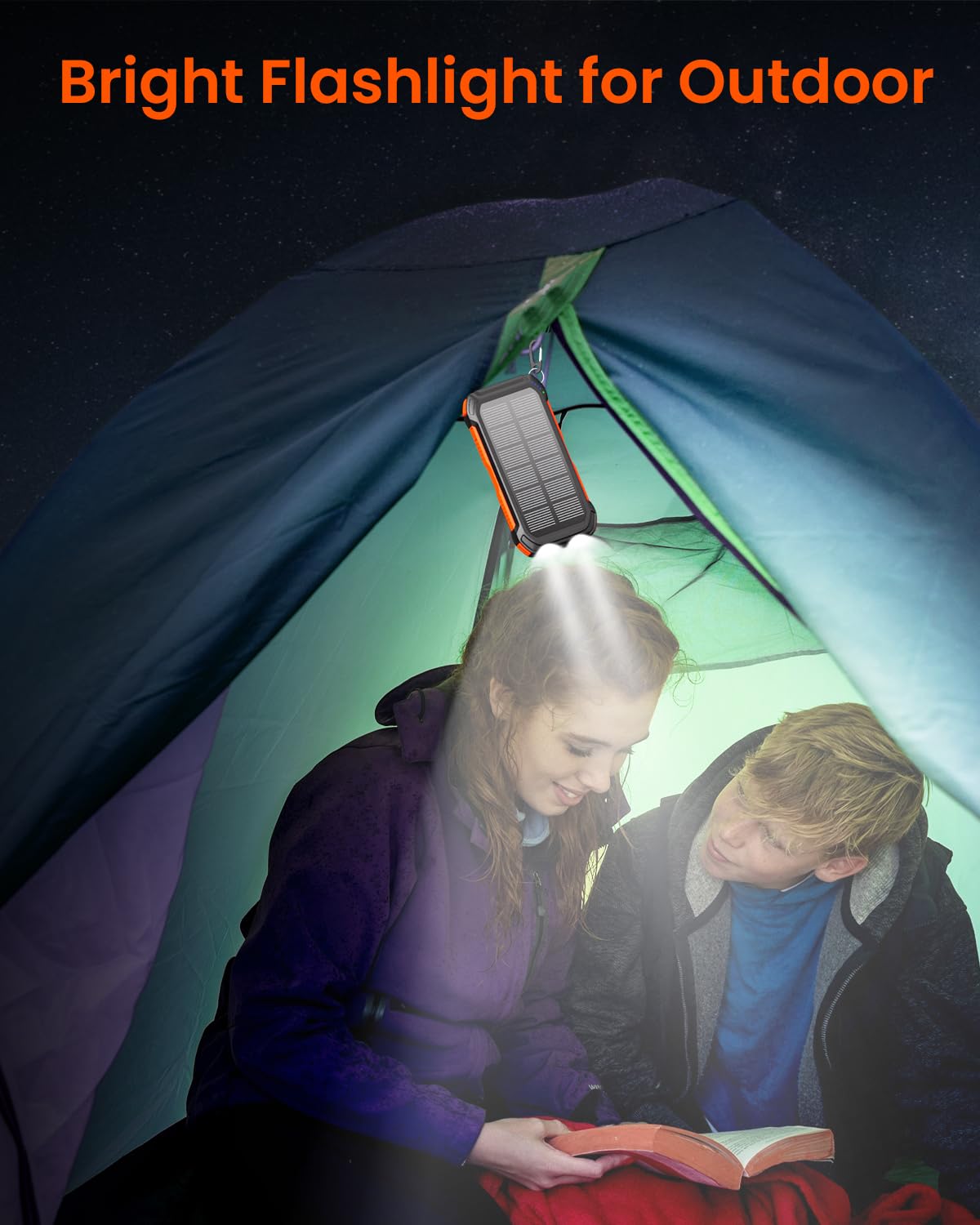 Bilivein Solar Power Bank 26800mAh with Flashlight