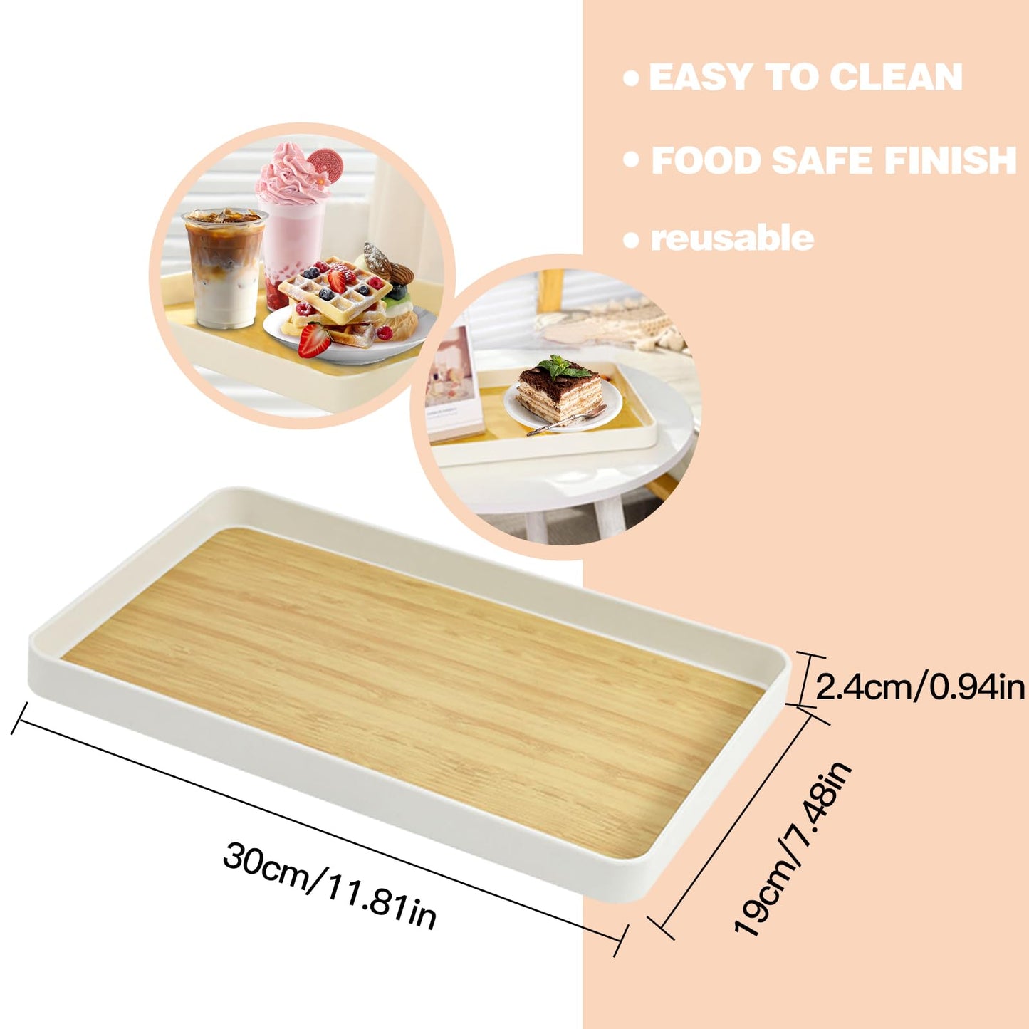 Imitation Wood Grain Breakfast Tray