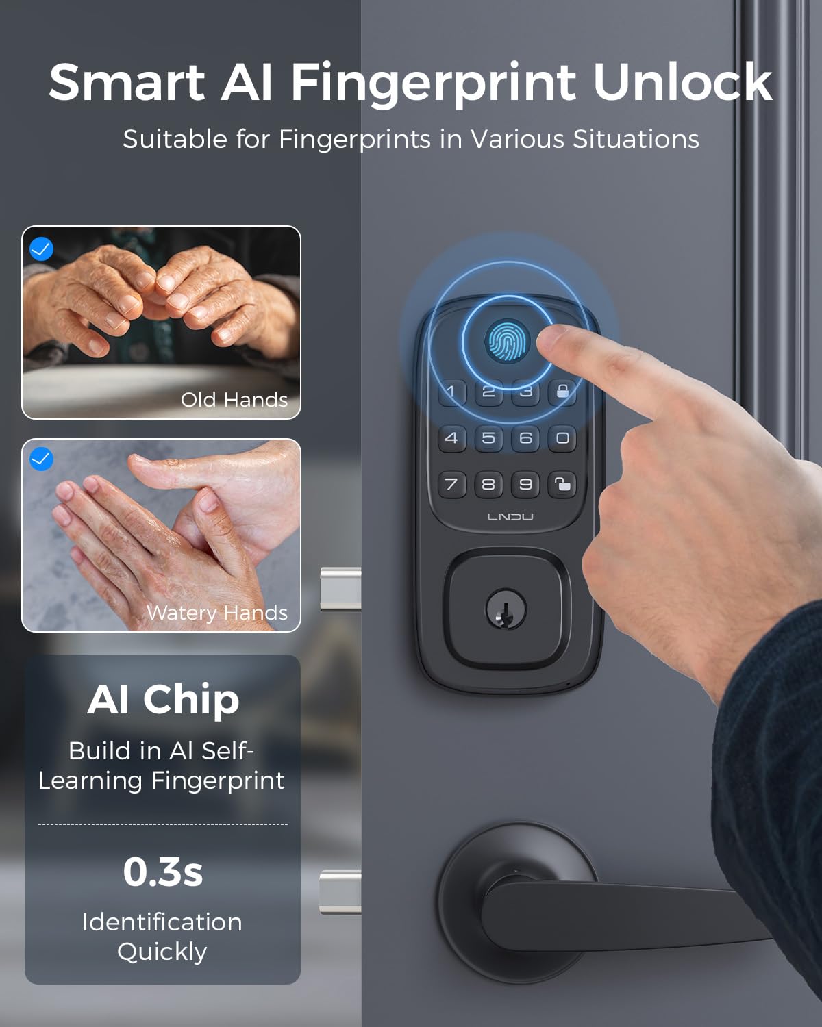 WiFi Smart Keypad Deadbolt with Fingerprint Access
