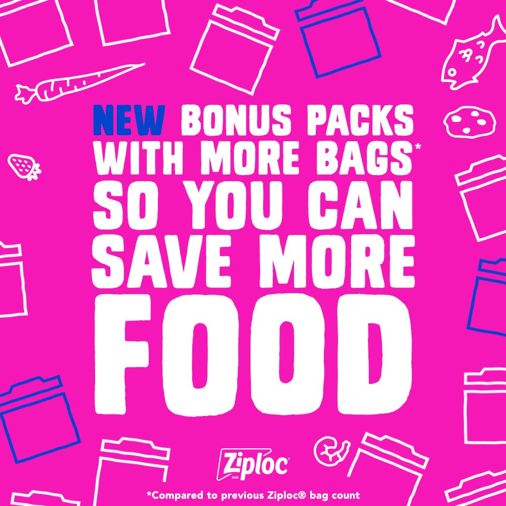 50 Pack Ziploc Snack Bags with Grip 'N Seal