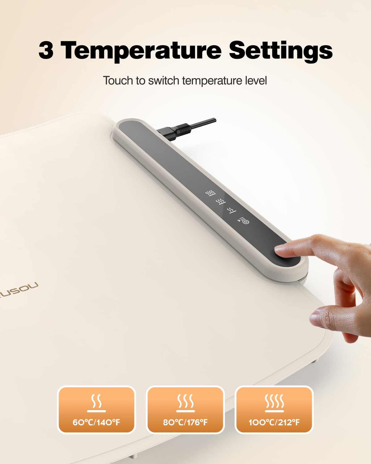 Electric Food Warming Mat with 3 Temperature Settings