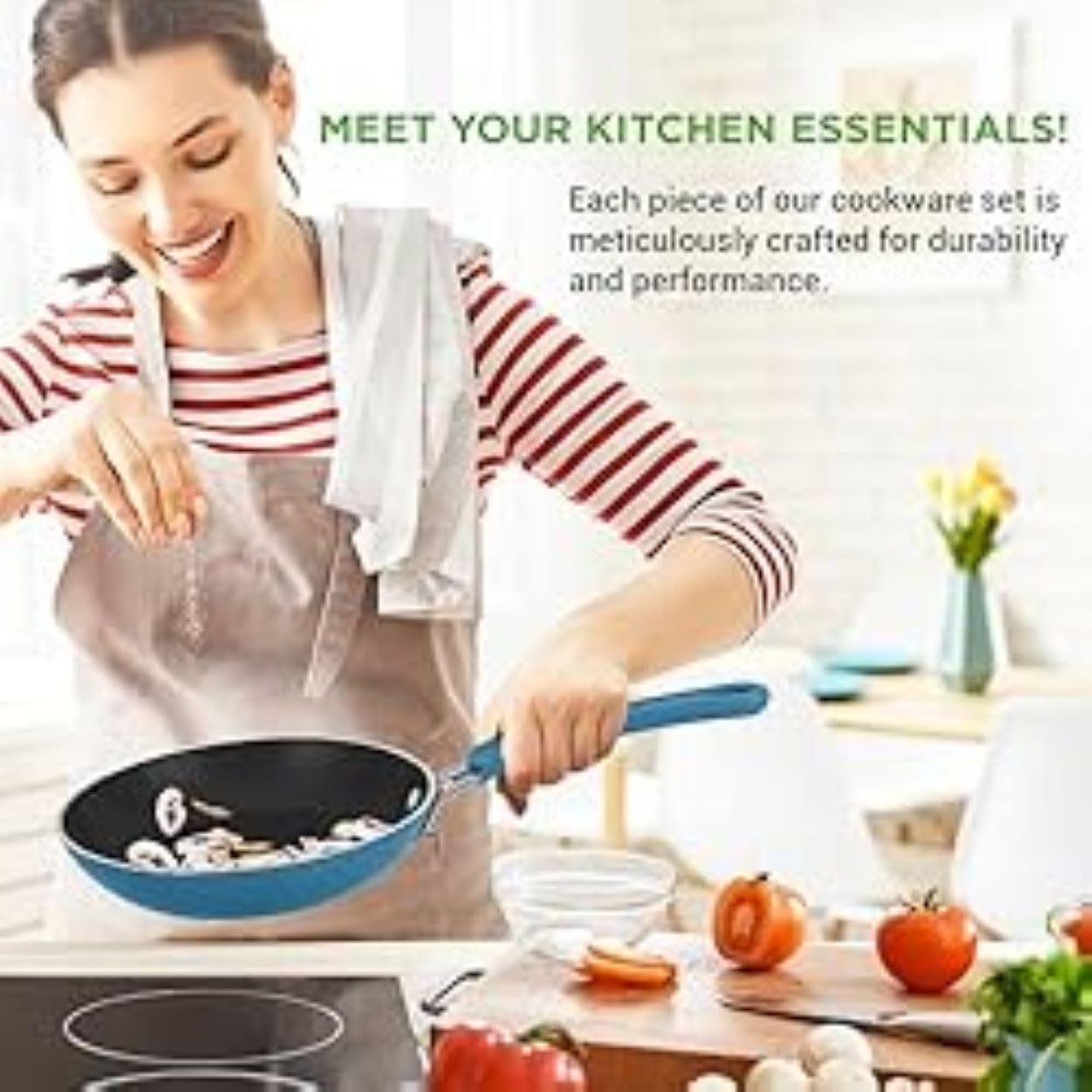 11-Piece NutriChef Non-Stick Cookware Set
