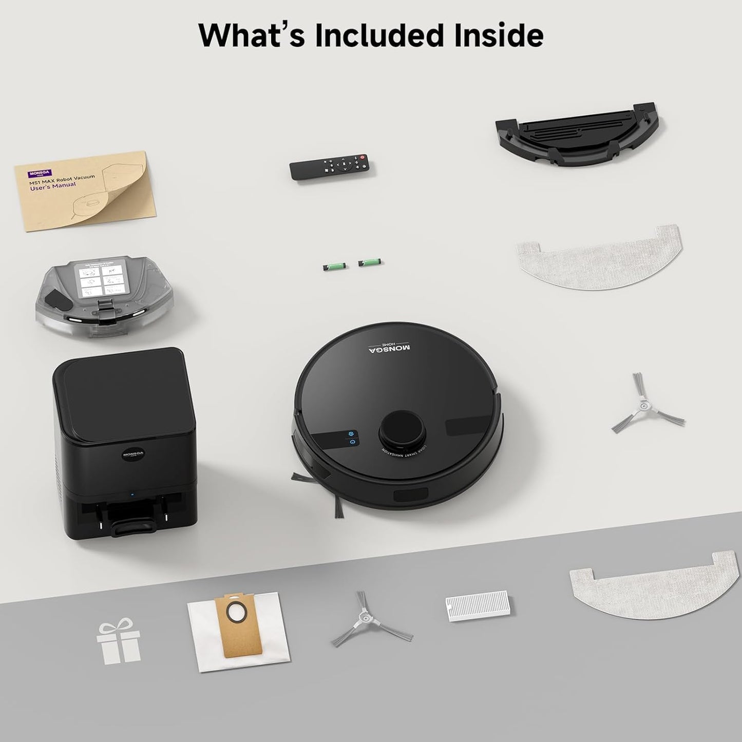 MONSGA Robot Vacuum And Mop with Self-Emptying Station