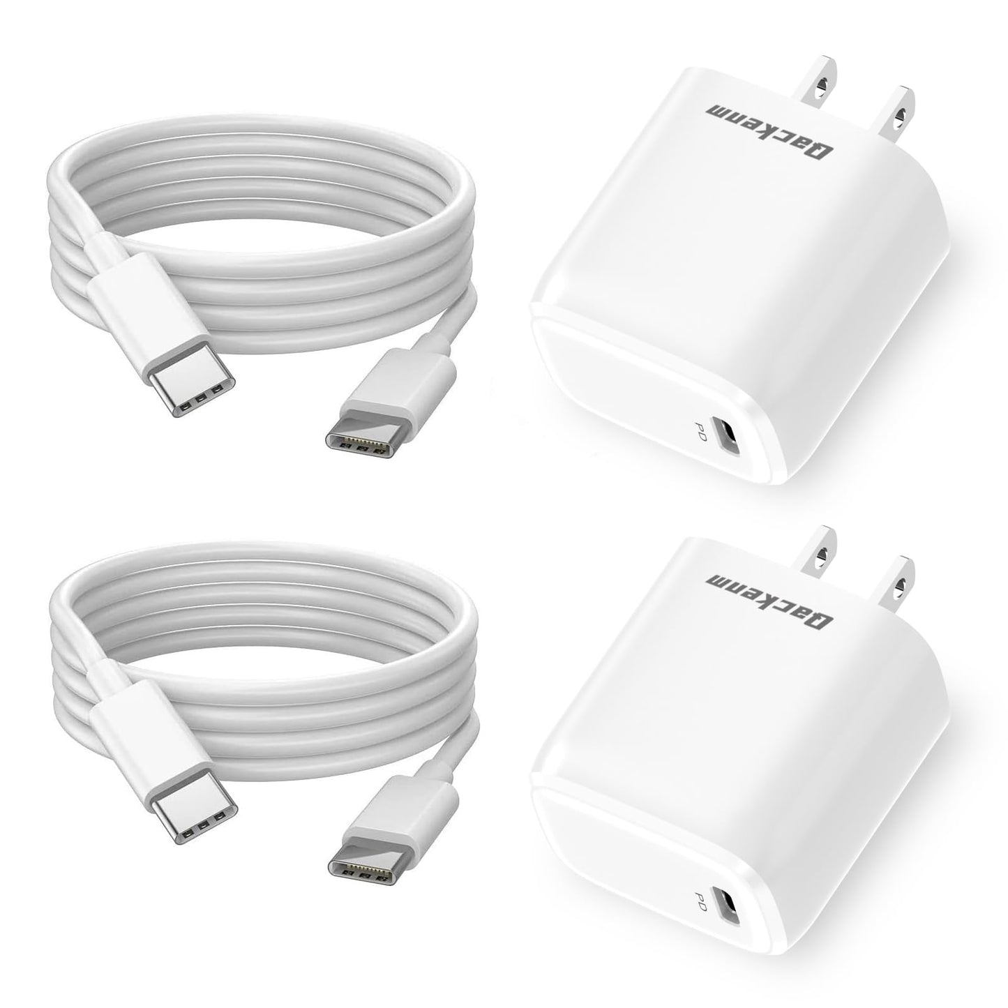 2-Pack 20W Fast USB-C Charger Block