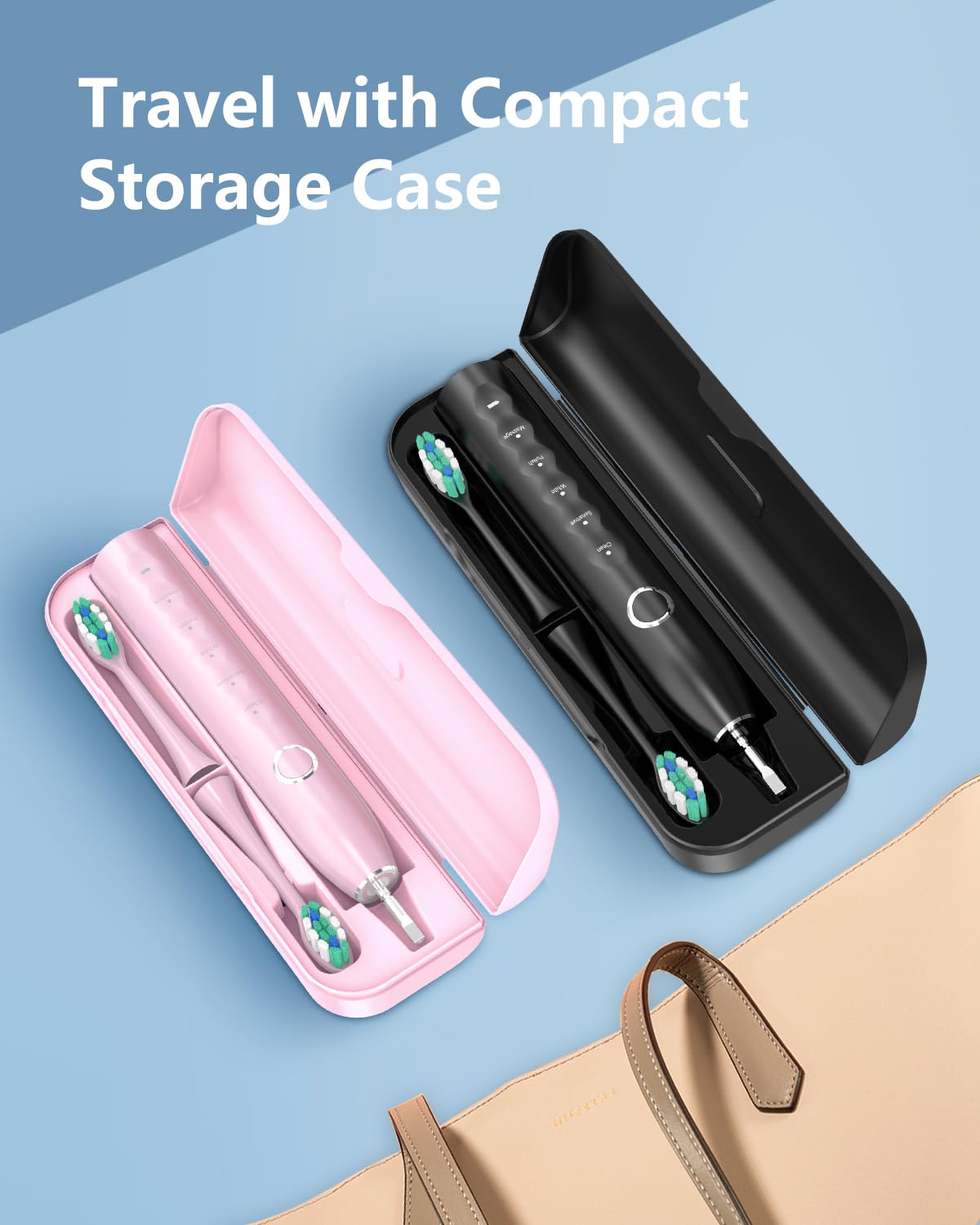 Electric Toothbrush with 8 Heads and Travel Case
