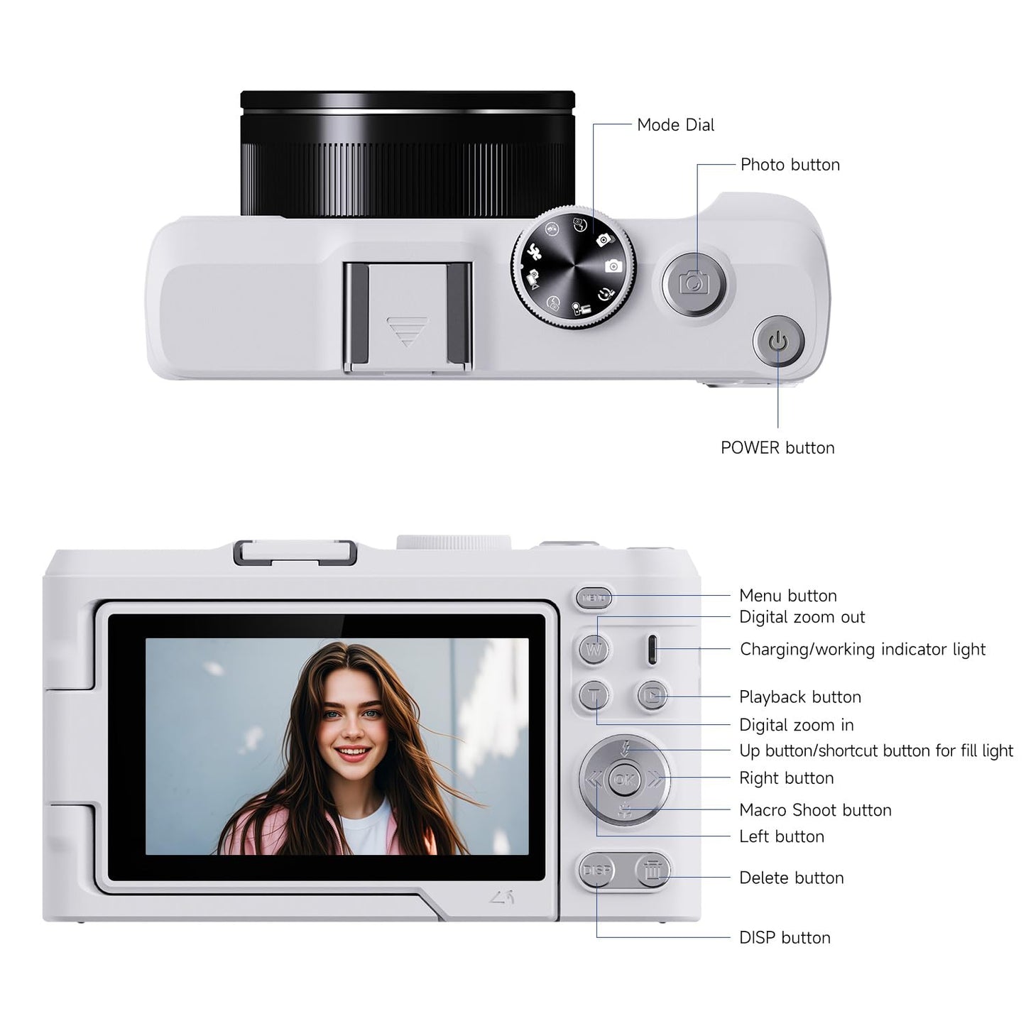 4K 50MP Vlogging Camera with 180° Flip Screen