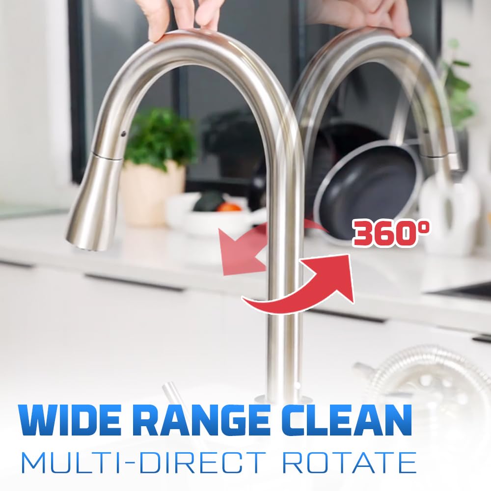 Brushed Nickel Pull Down Kitchen Faucet by INOVIX