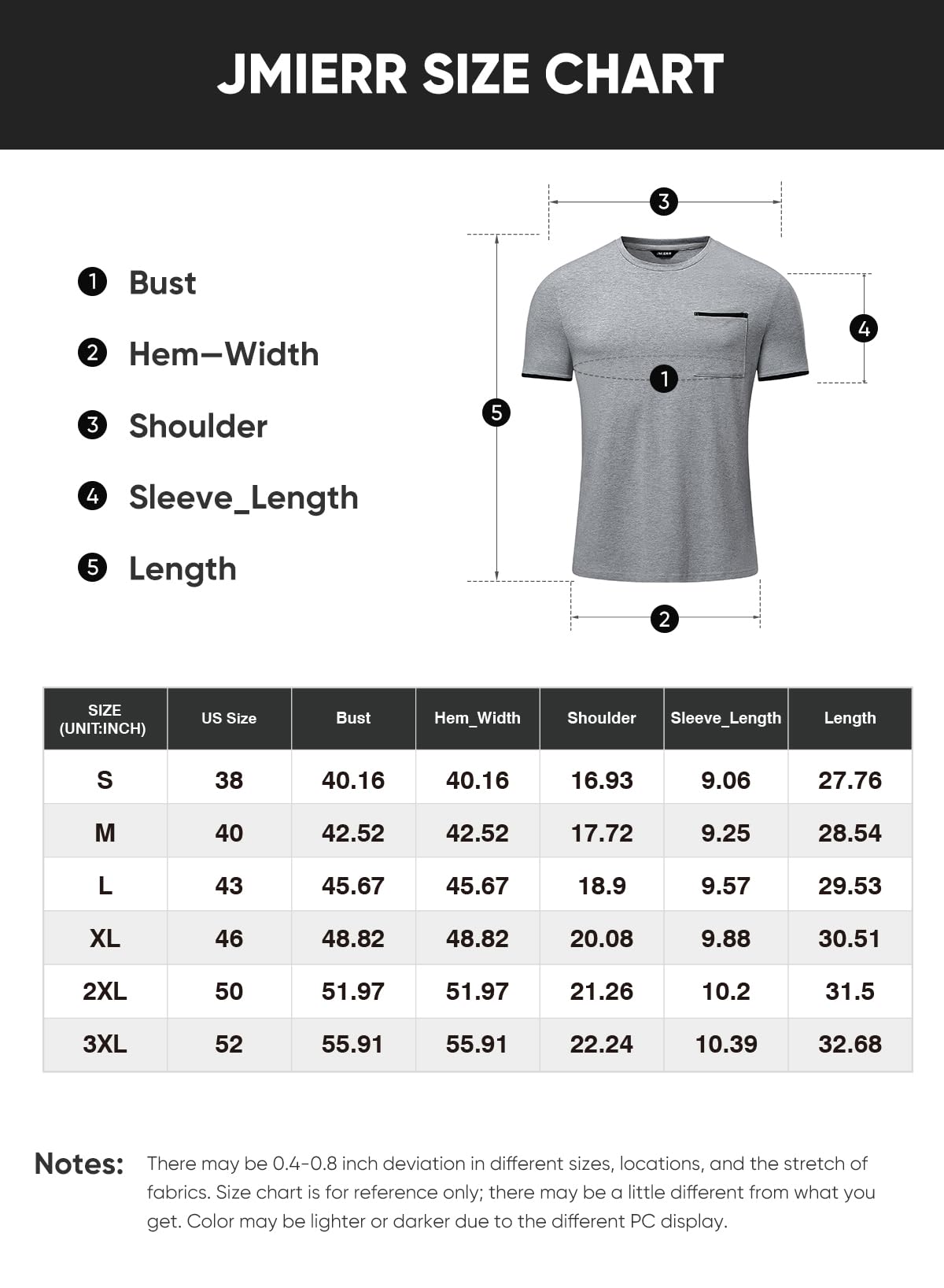JMIERR Mens 3-Pack Cotton Crewneck T-Shirts