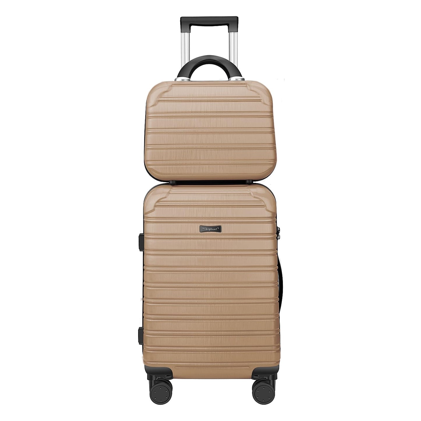 Feybaul Luggage Suitcase PC+ABS with TSA Lock Expandable Hardshell Carry On Luggage with Spinner Wheels 20in 24in 28in… (Champagne, 2-Piece Set(14/20))