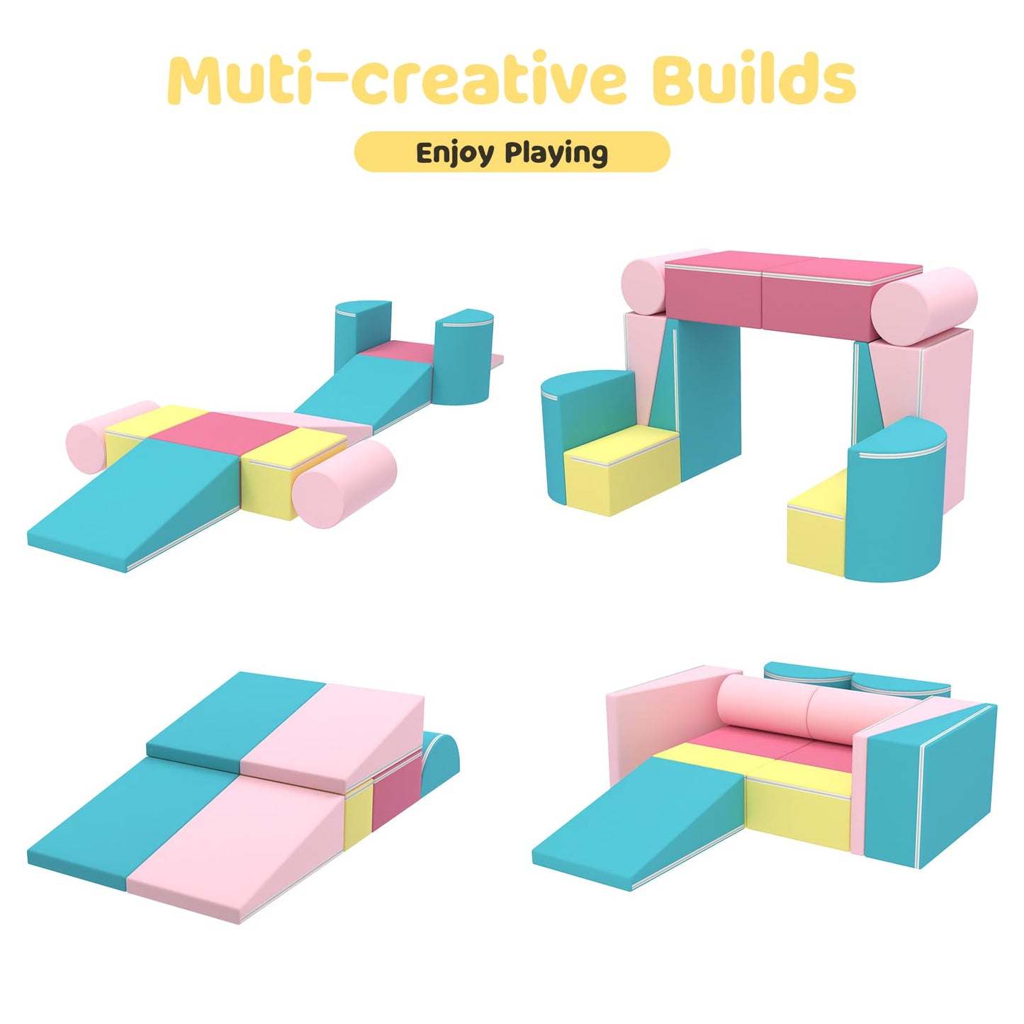 12PCS Kids Modular Play Couch Set