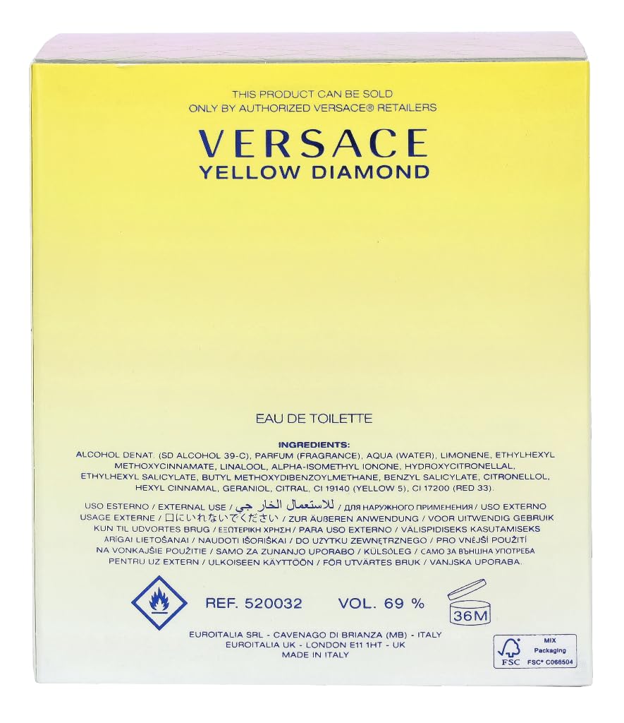 Versace Yellow Diamond Eau de Toilette Spray 3.0 oz