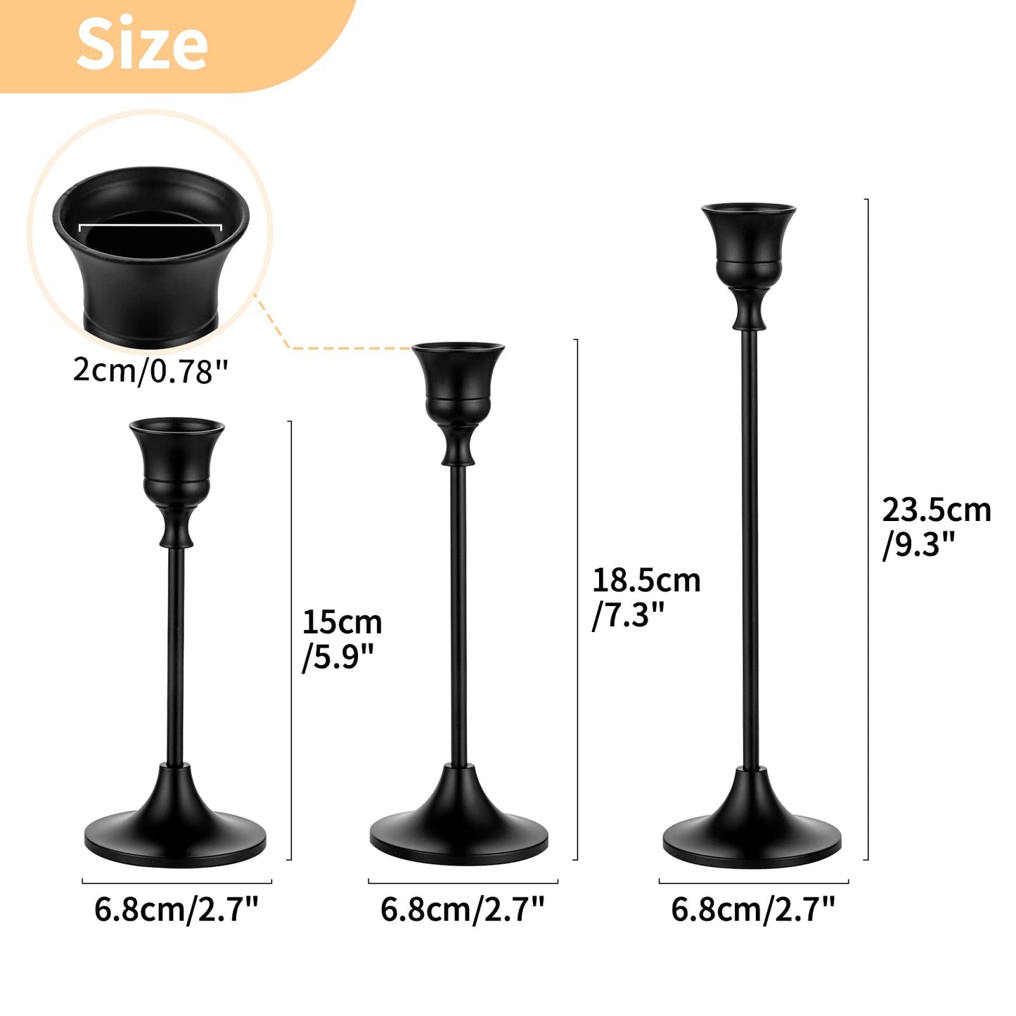 2 Sets Tapered Candle Holders for Home Decor