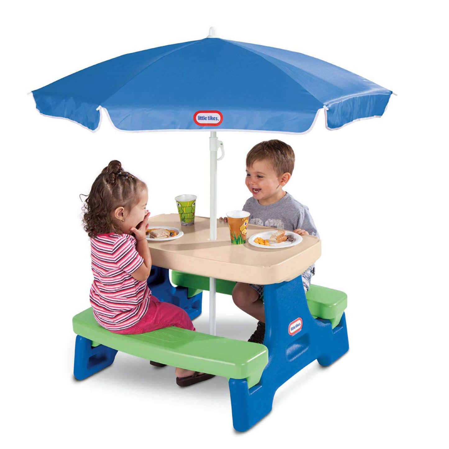 Little Tikes Picnic Table with Umbrella - Blue/Green