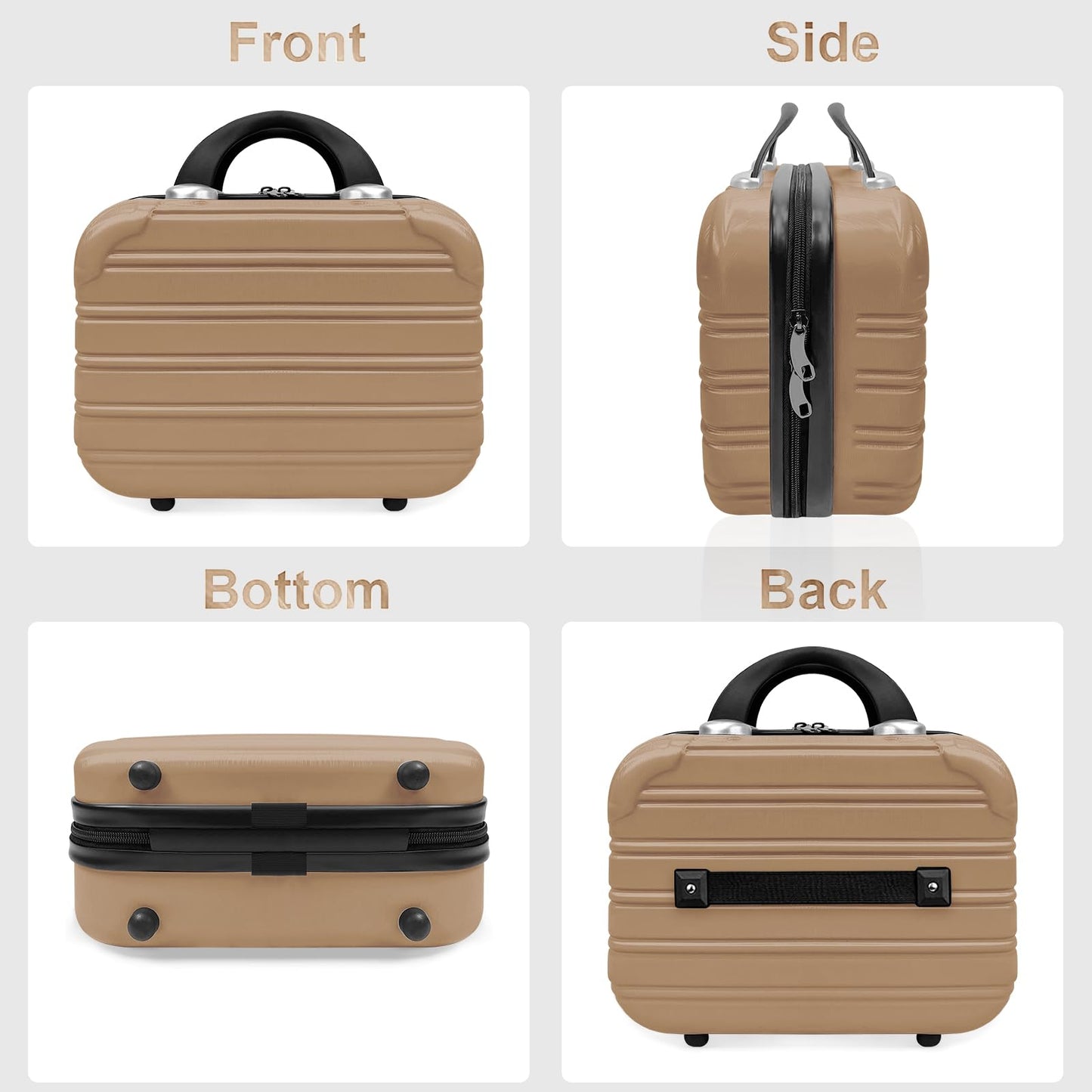 Feybaul Luggage Suitcase PC+ABS with TSA Lock Expandable Hardshell Carry On Luggage with Spinner Wheels 20in 24in 28in… (Champagne, 2-Piece Set(14/20))