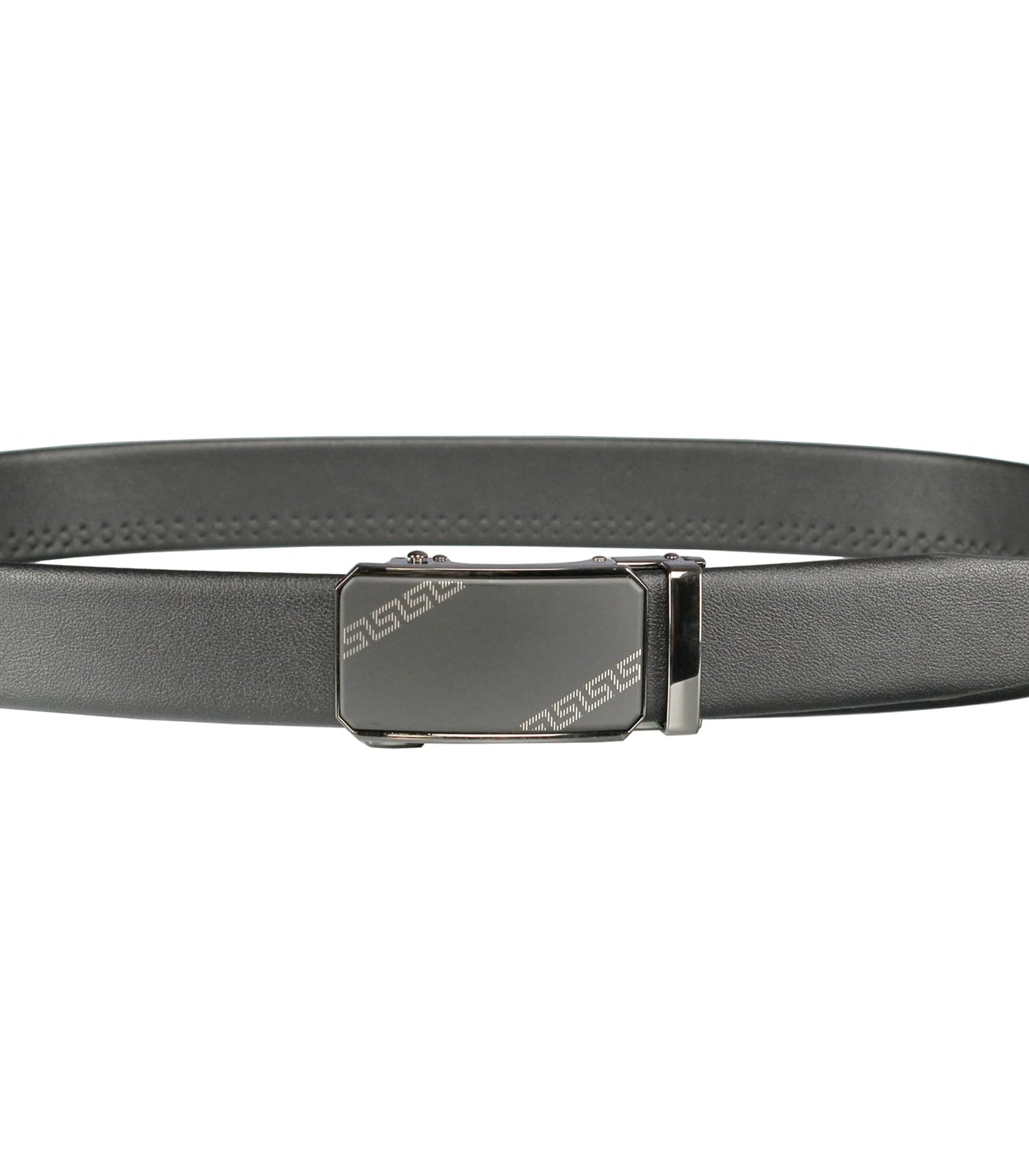Bullko Adjustable Leather Golf Dress Belt, Black