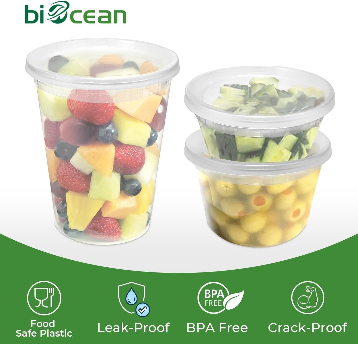 48-Pack Biocean Food Storage Containers with Lids