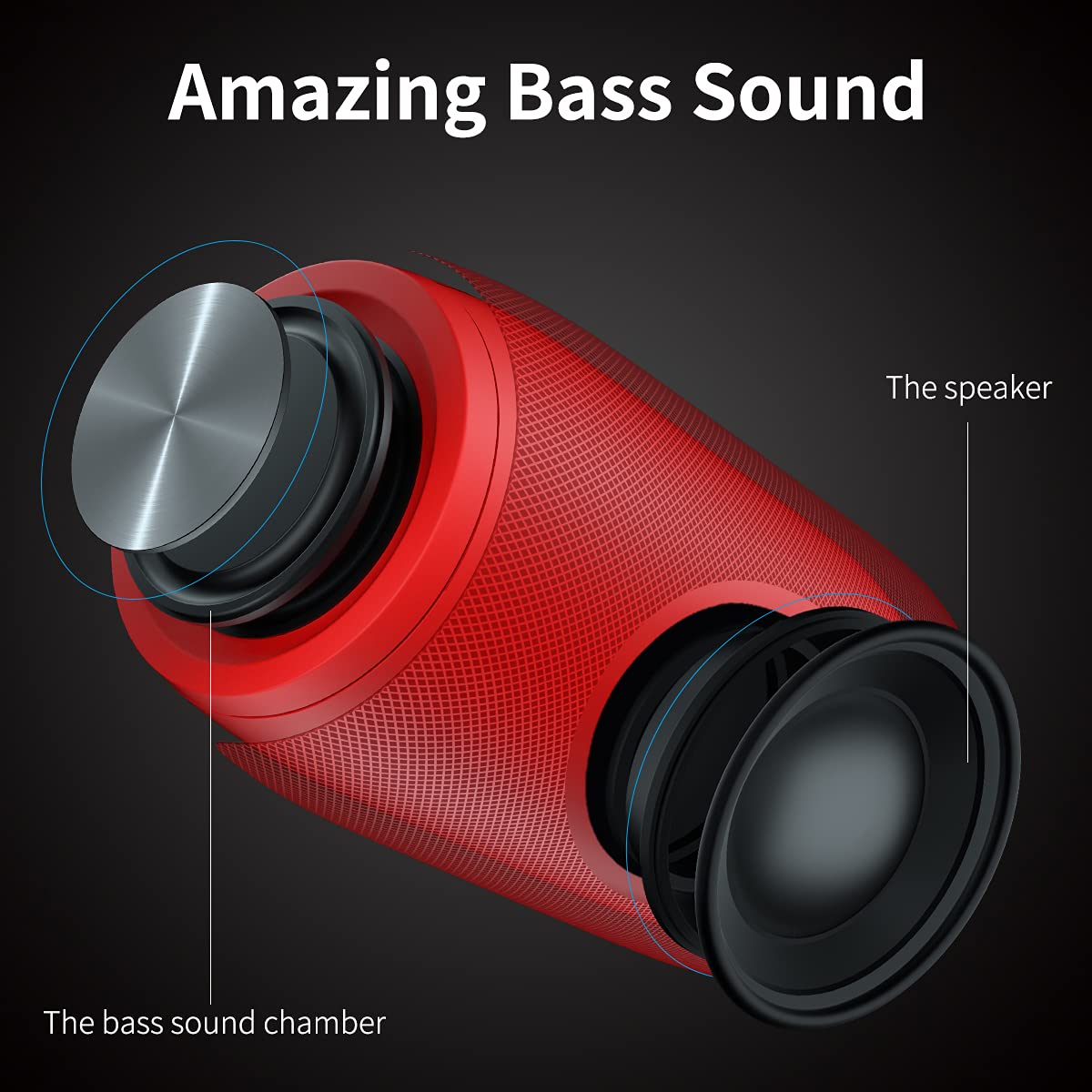 Portable Waterproof Bluetooth Speaker with 24H Playtime