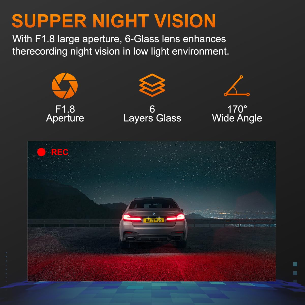 1080P Dash Cam with Night Vision & WiFi