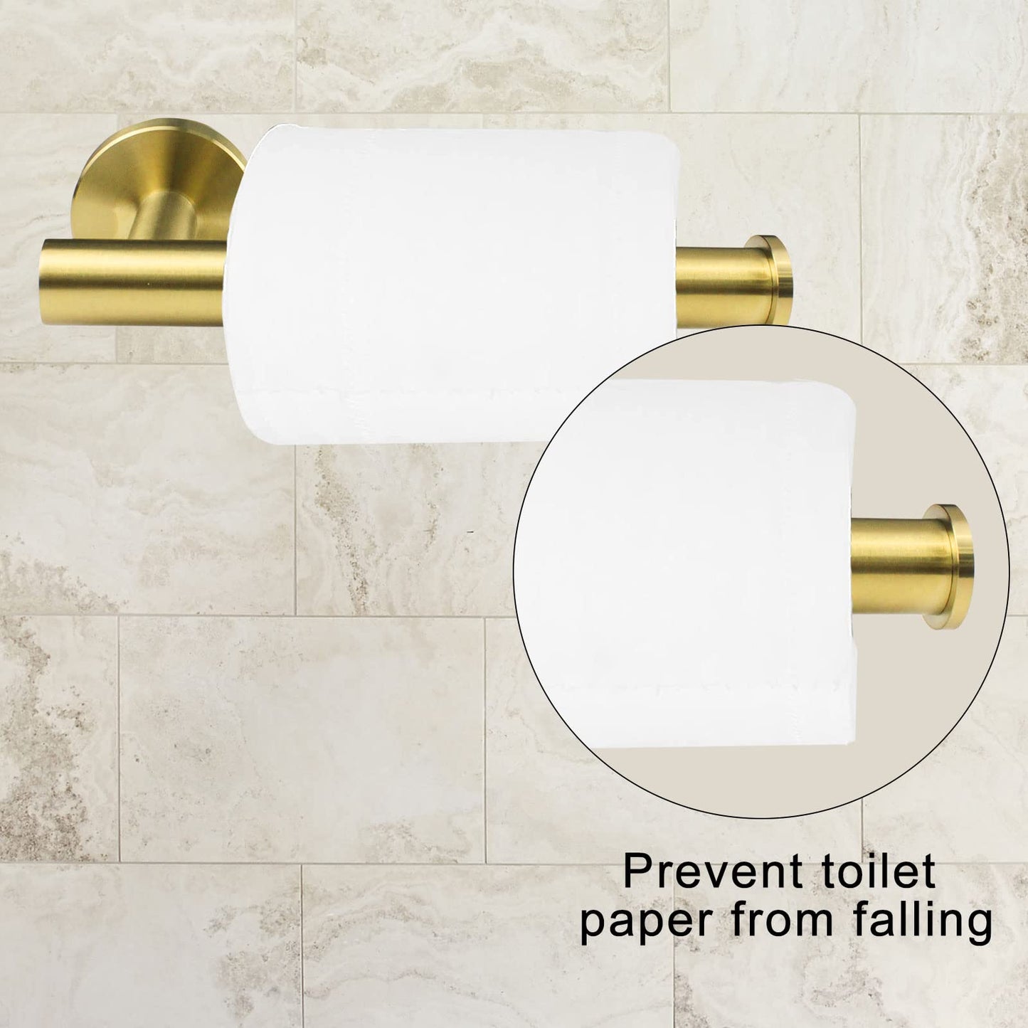 Cilee Gold Toilet Paper Holder,Bathroom Tissue Holder Paper Roll,SUS304 Stainless Steel Toilet Roll Holder for Bathroom, Kitchen, Washroom Wall Mount