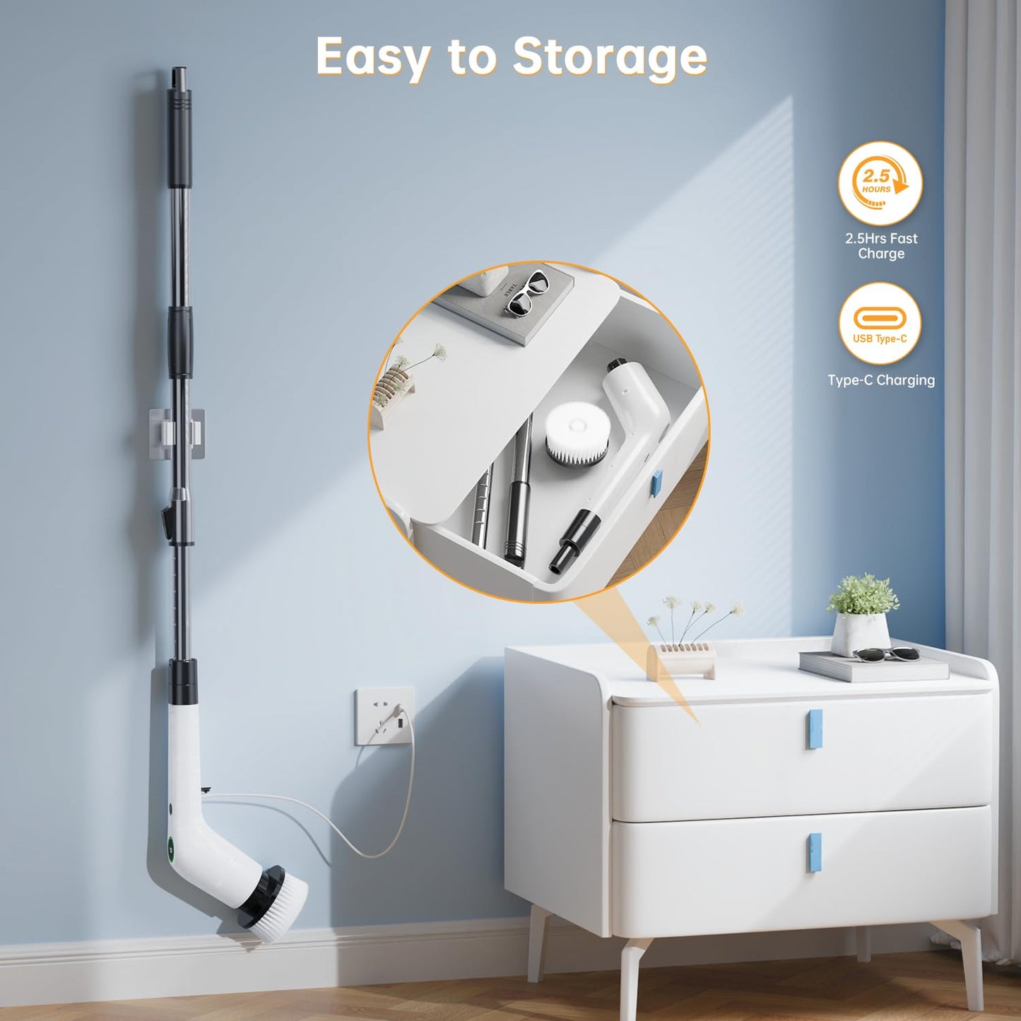 Cordless Electric Spin Scrubber for Bathroom & Kitchen