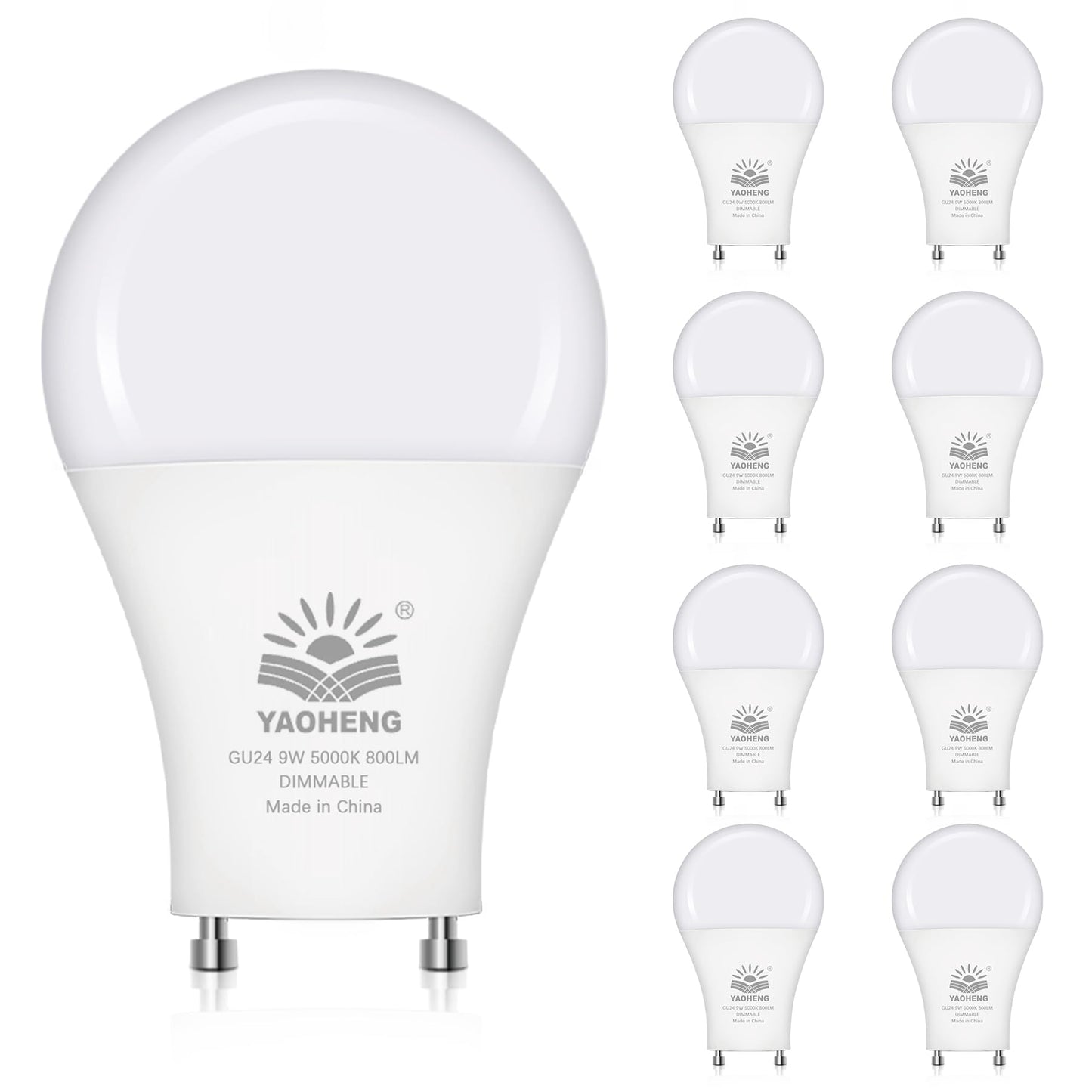 8-Pack GU24 Dimmable LED Light Bulbs
