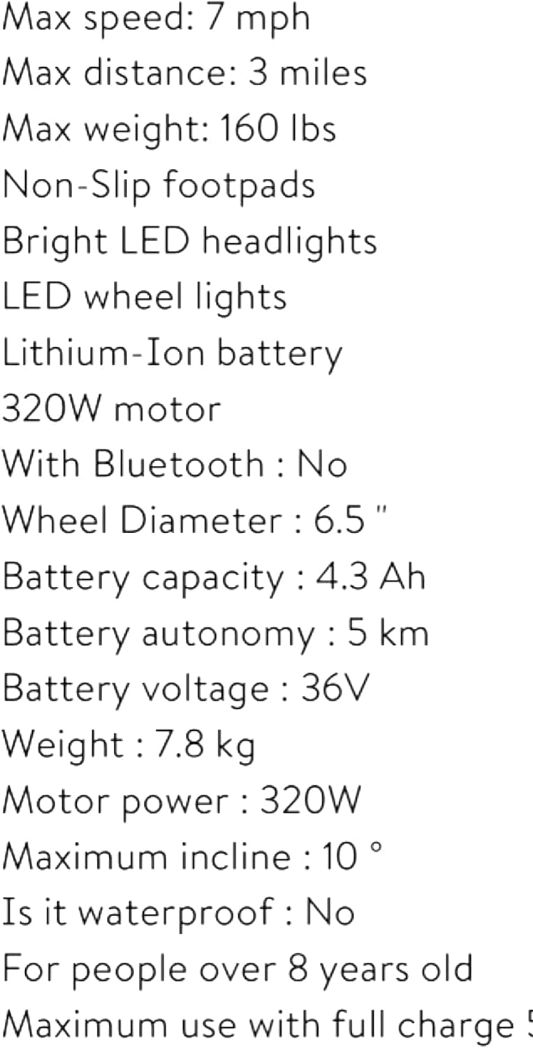 Hover-1 Blast Electric Self-Balancing Hoverboard with 6.5” Tires, Dual 160W Motors, 7 mph Max Speed, and 3 Miles Max Range