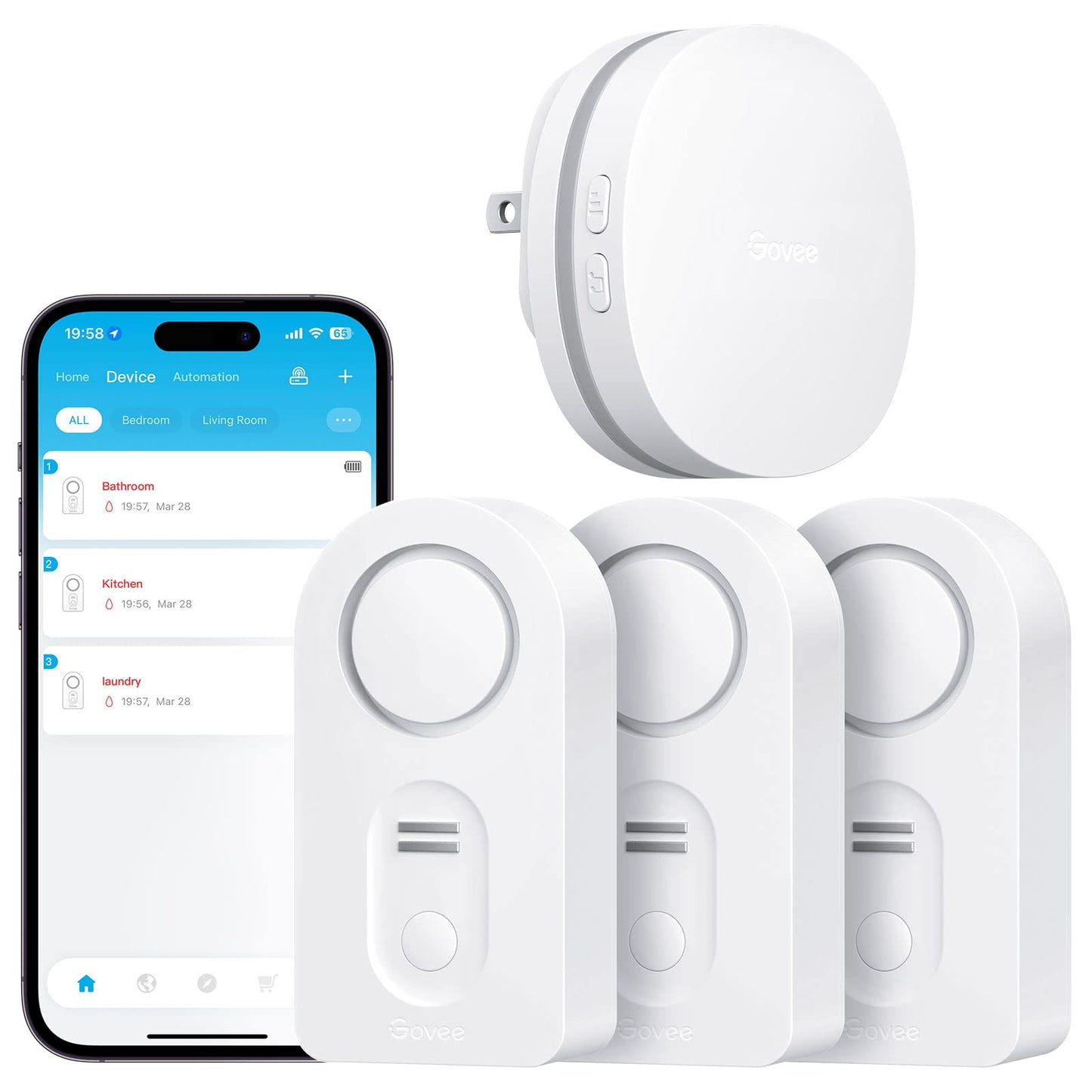 Govee 3-Pack Smart Water Leak Detector