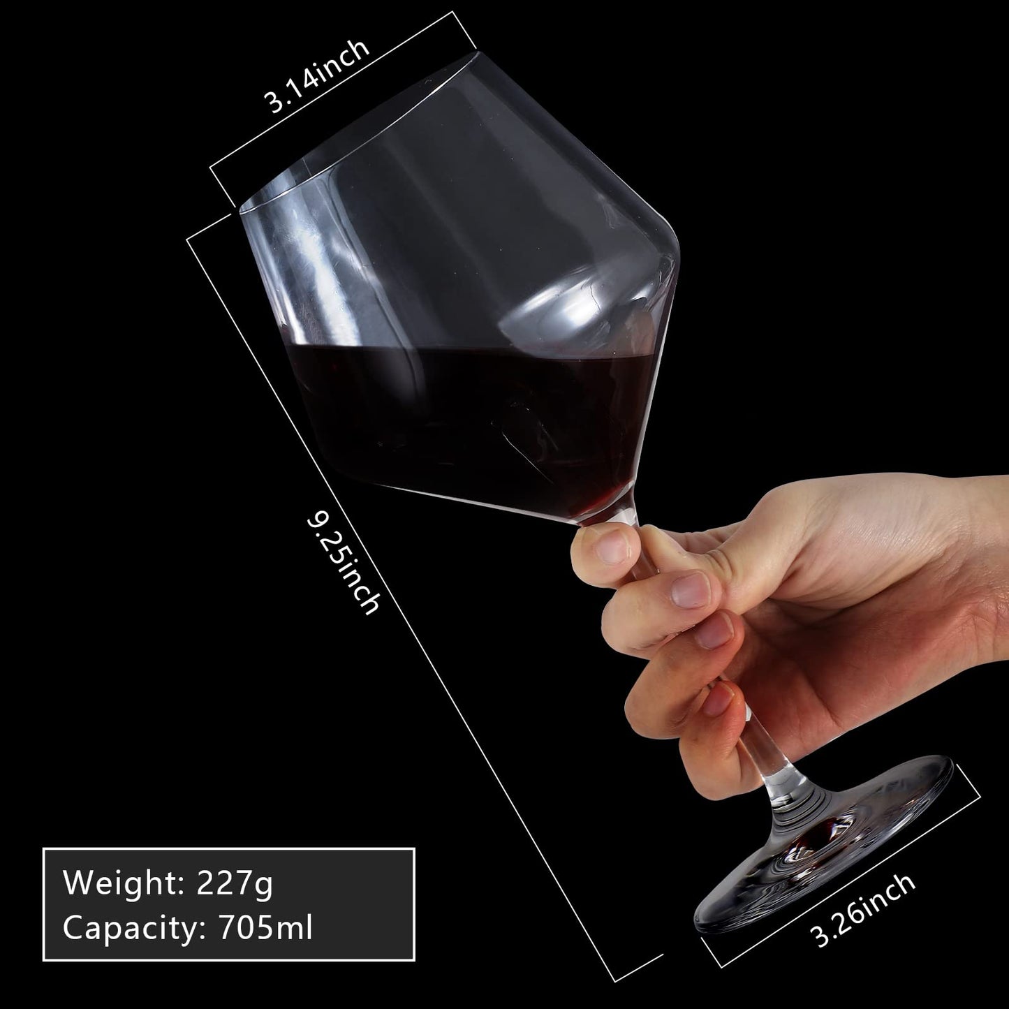 Set of 4 Stemmed Wine Glasses