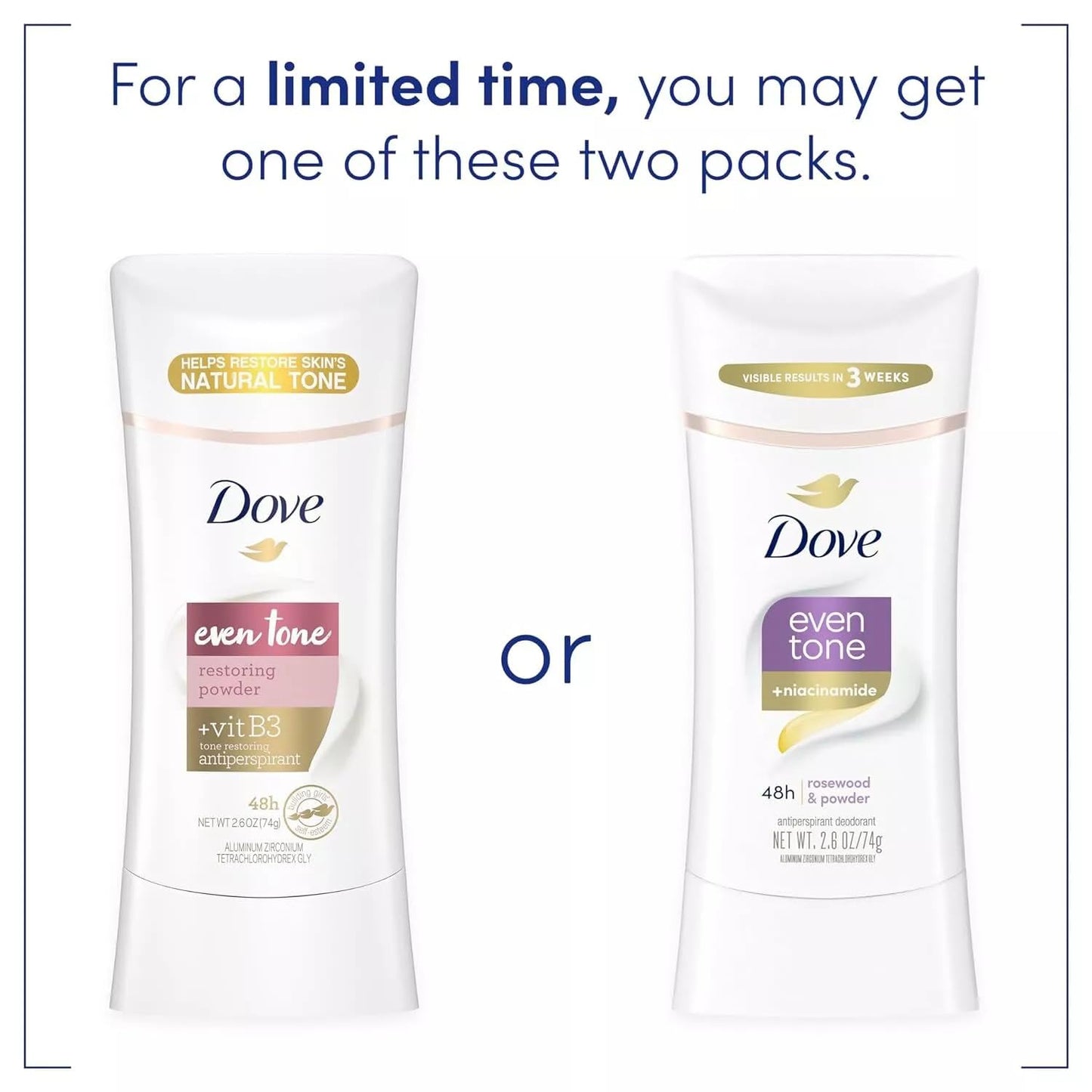 Dove Even Tone Antiperspirant Deodorant 3 Count