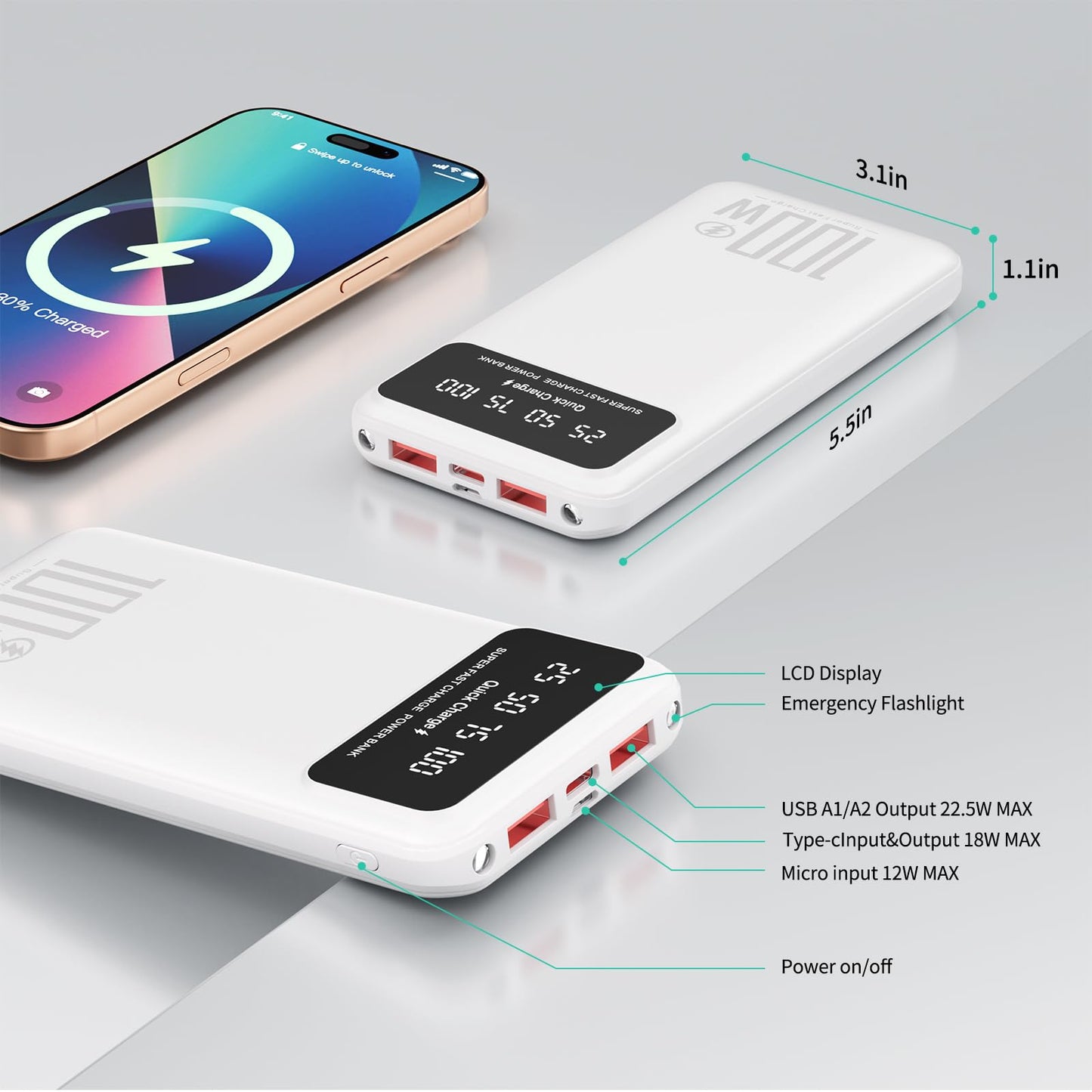 26800mAh 22.5W Fast Charging Power Bank