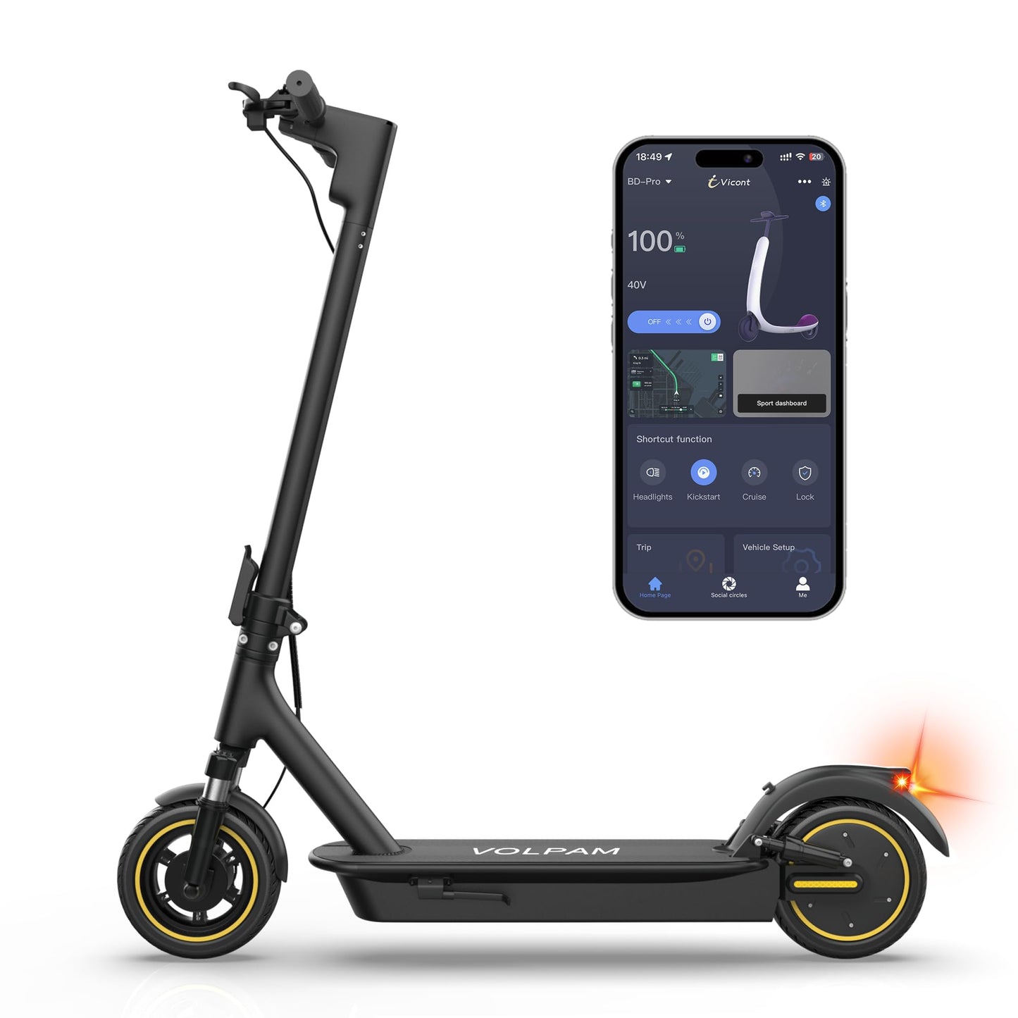 VOLPAM Electric Scooter 500W, 28 Miles Range