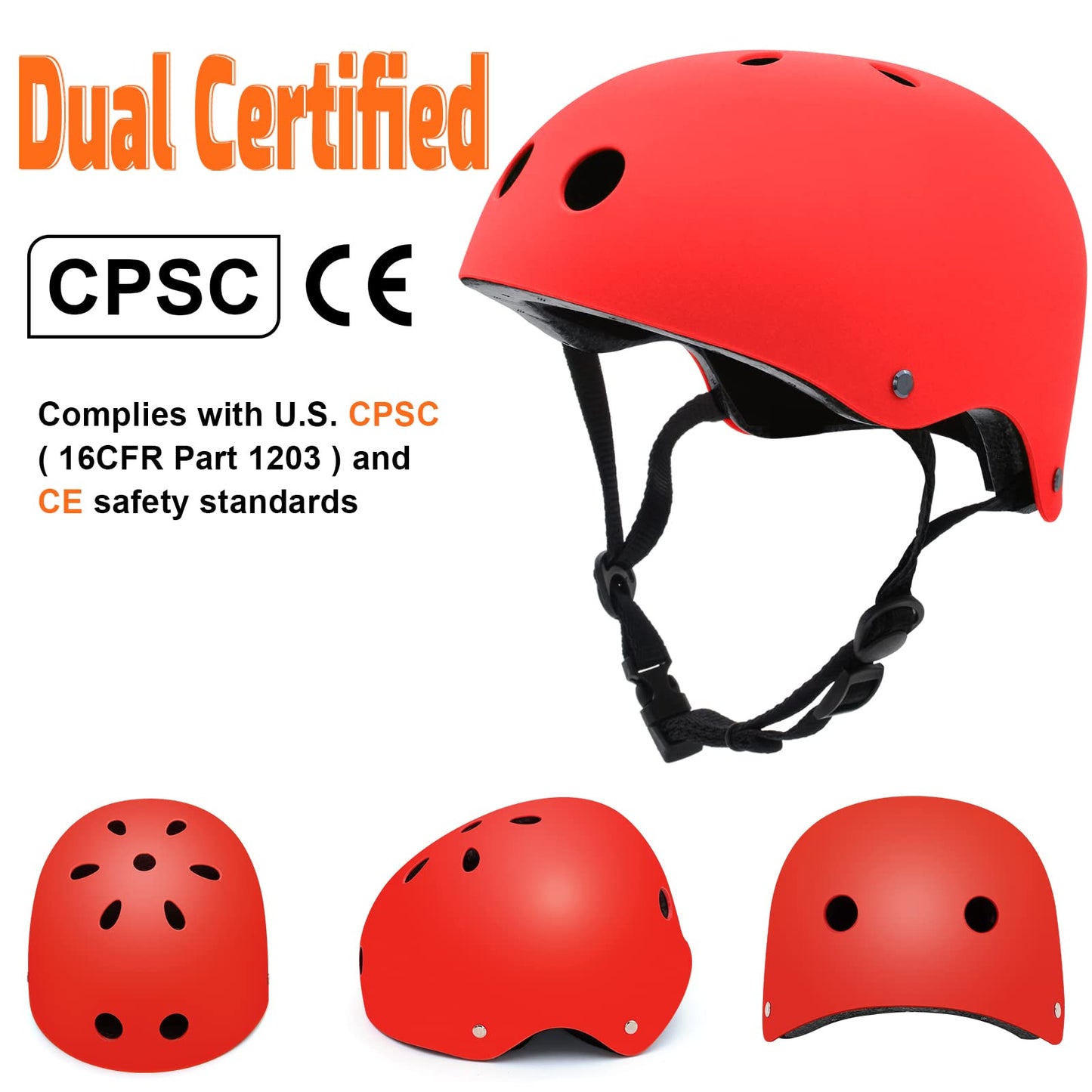 Dual Certified Skateboard and Bike Helmet for All