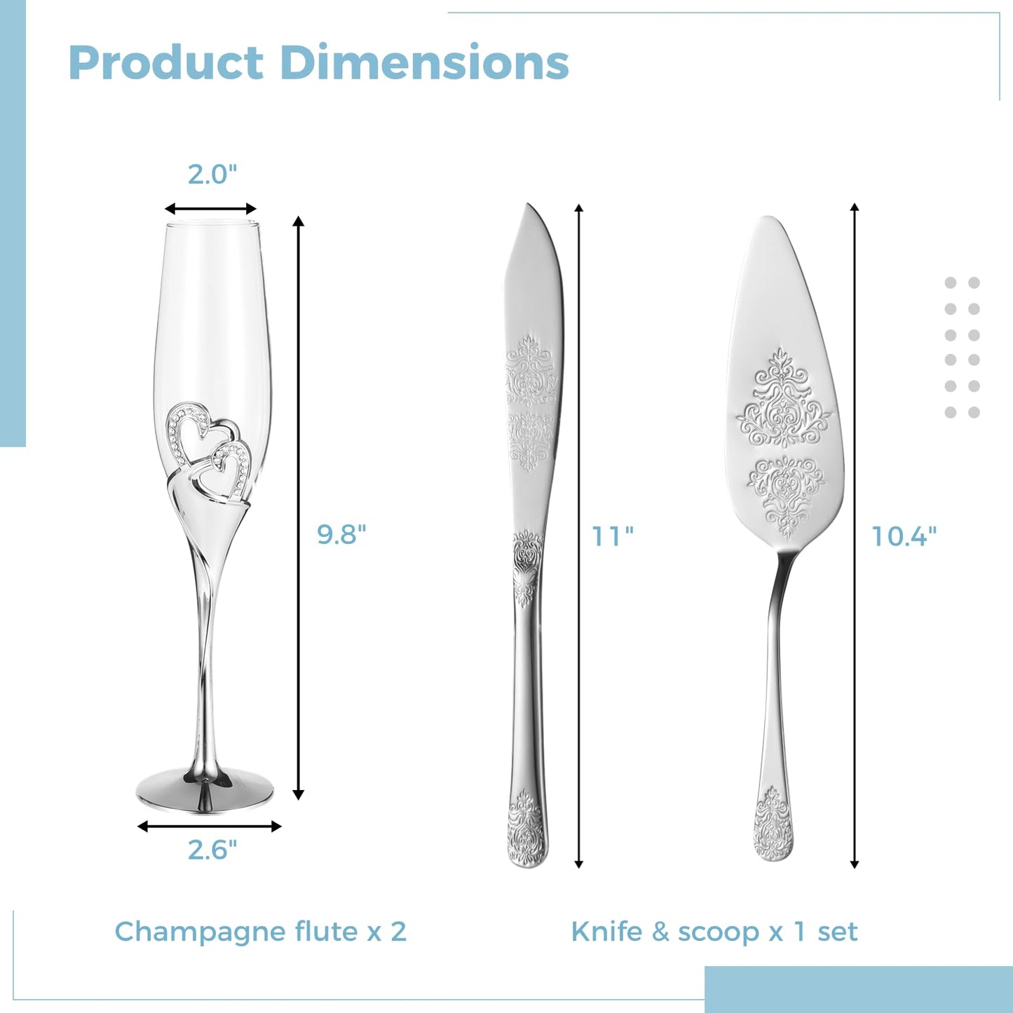 4-Piece Wedding Cake Accessory Set by Tideme