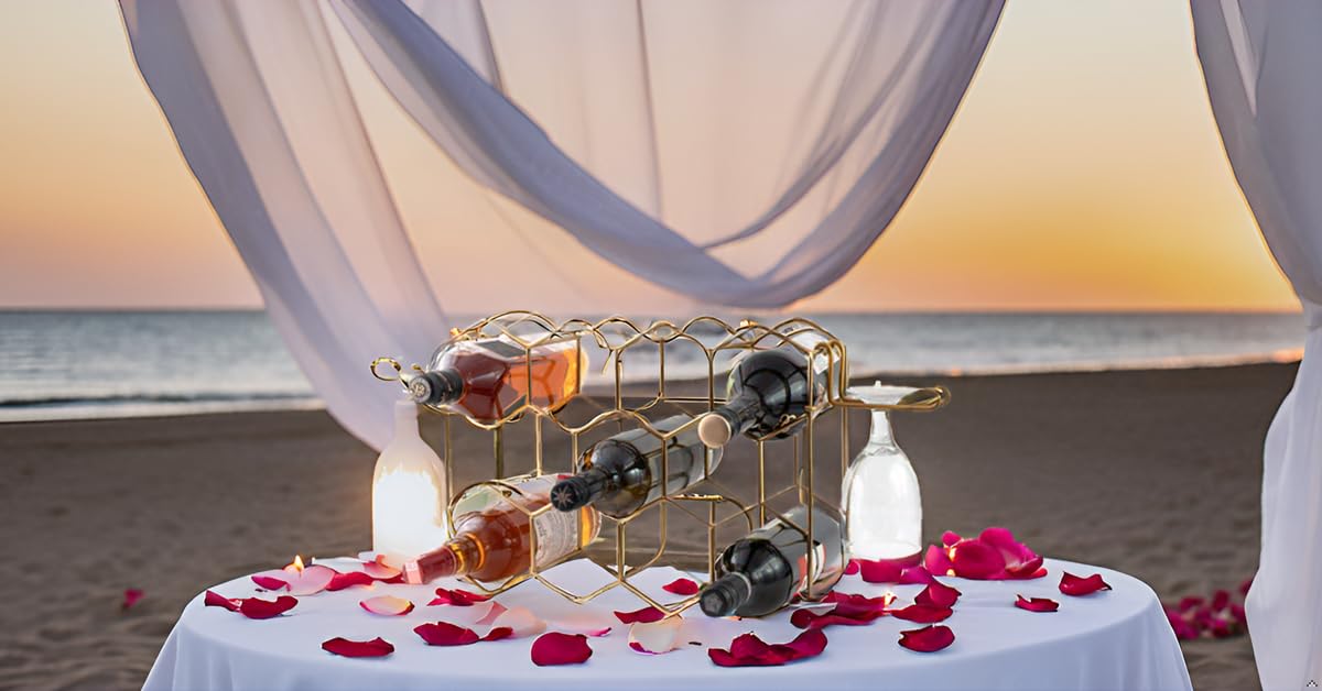 14-Bottle Metal Wine Rack with Glass Holders