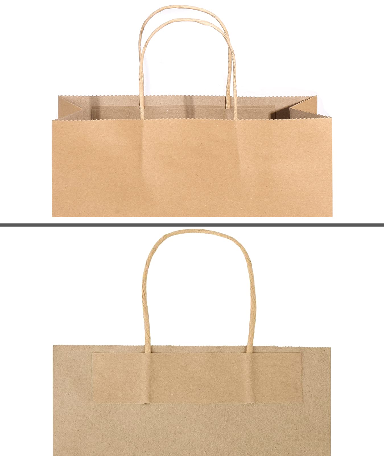 Brown Kraft Paper Gift Bags with Handles, 100 Pcs