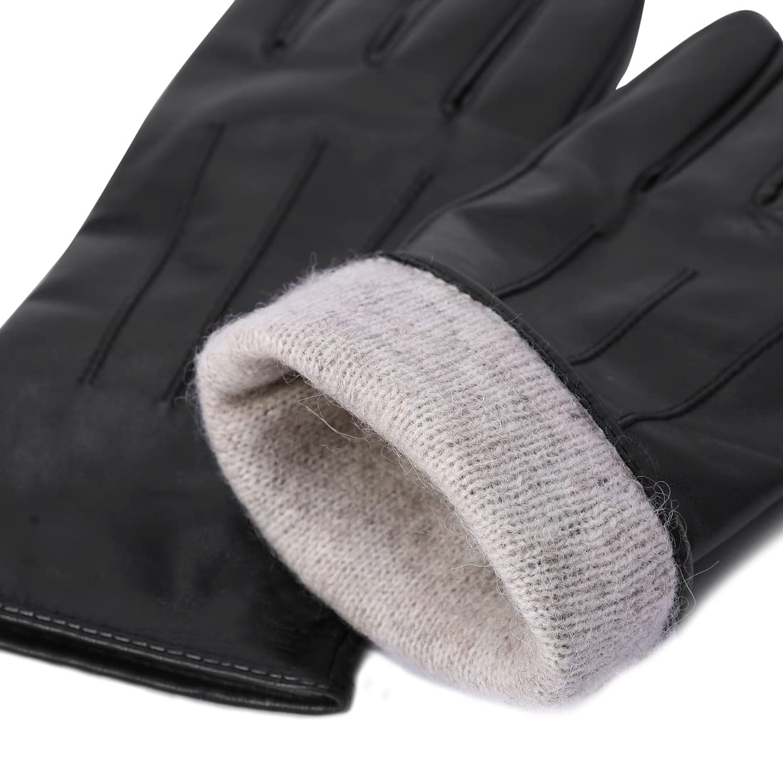 Harssidanzar Women's Leather Touchscreen Winter Gloves